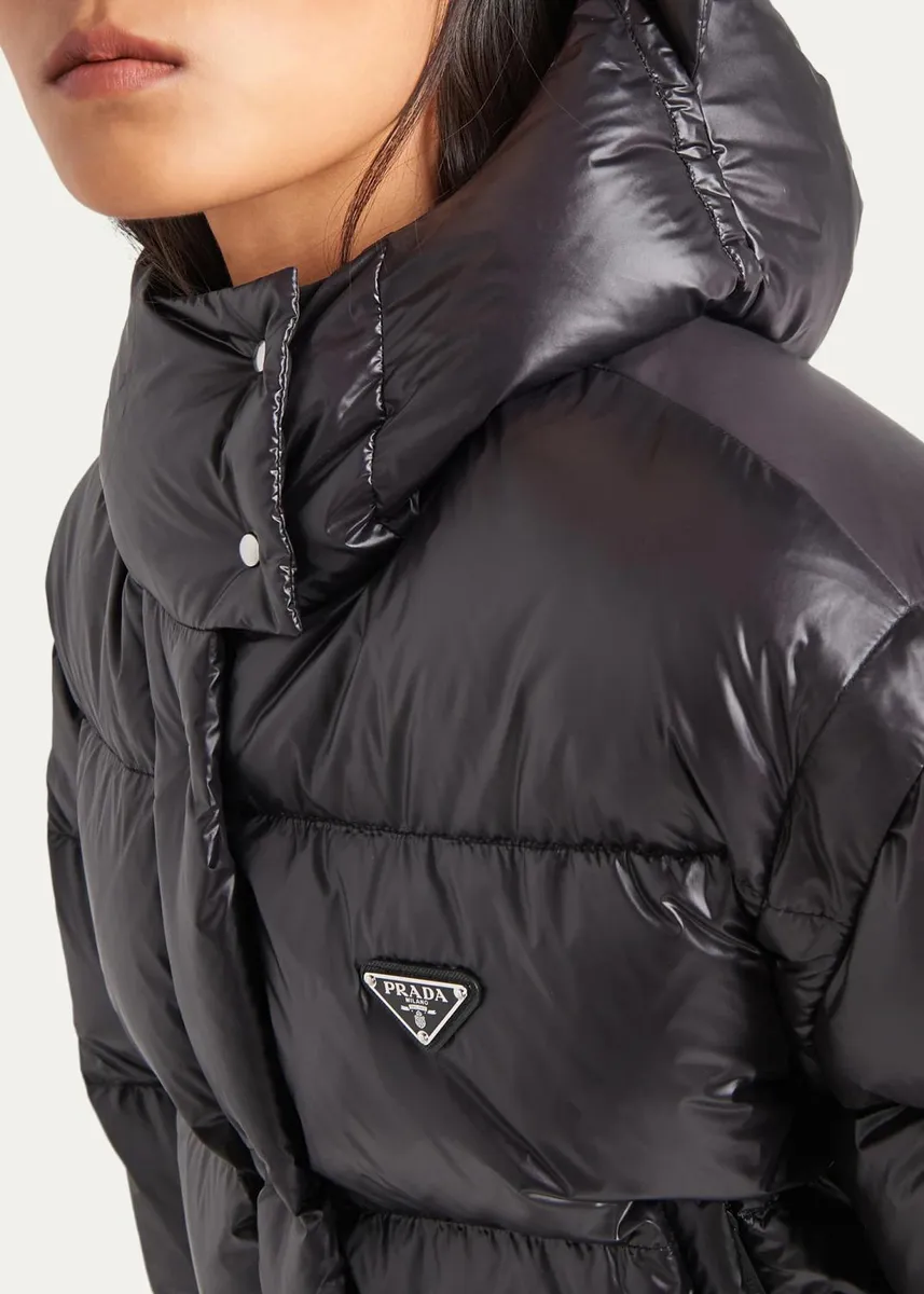 Prada Re-Nylon Transformable Hooded Down Jacket | Thumbnail 5 Prada Re-Nylon Transformable Hooded Down Jacket | Thumbnail 5