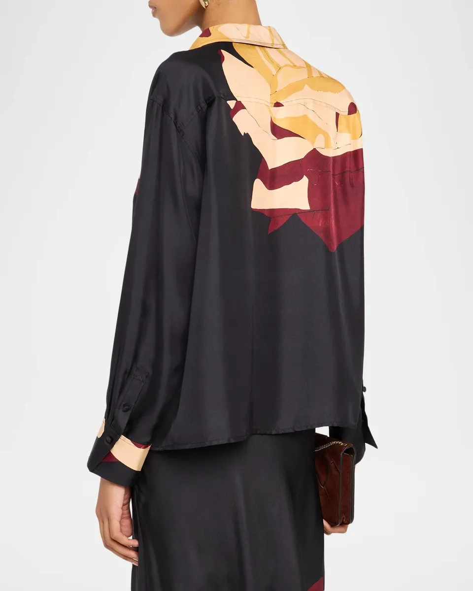 Ulla Johnson x Cassi Namoda Study Floral Silk Blouse | Thumbnail 3
