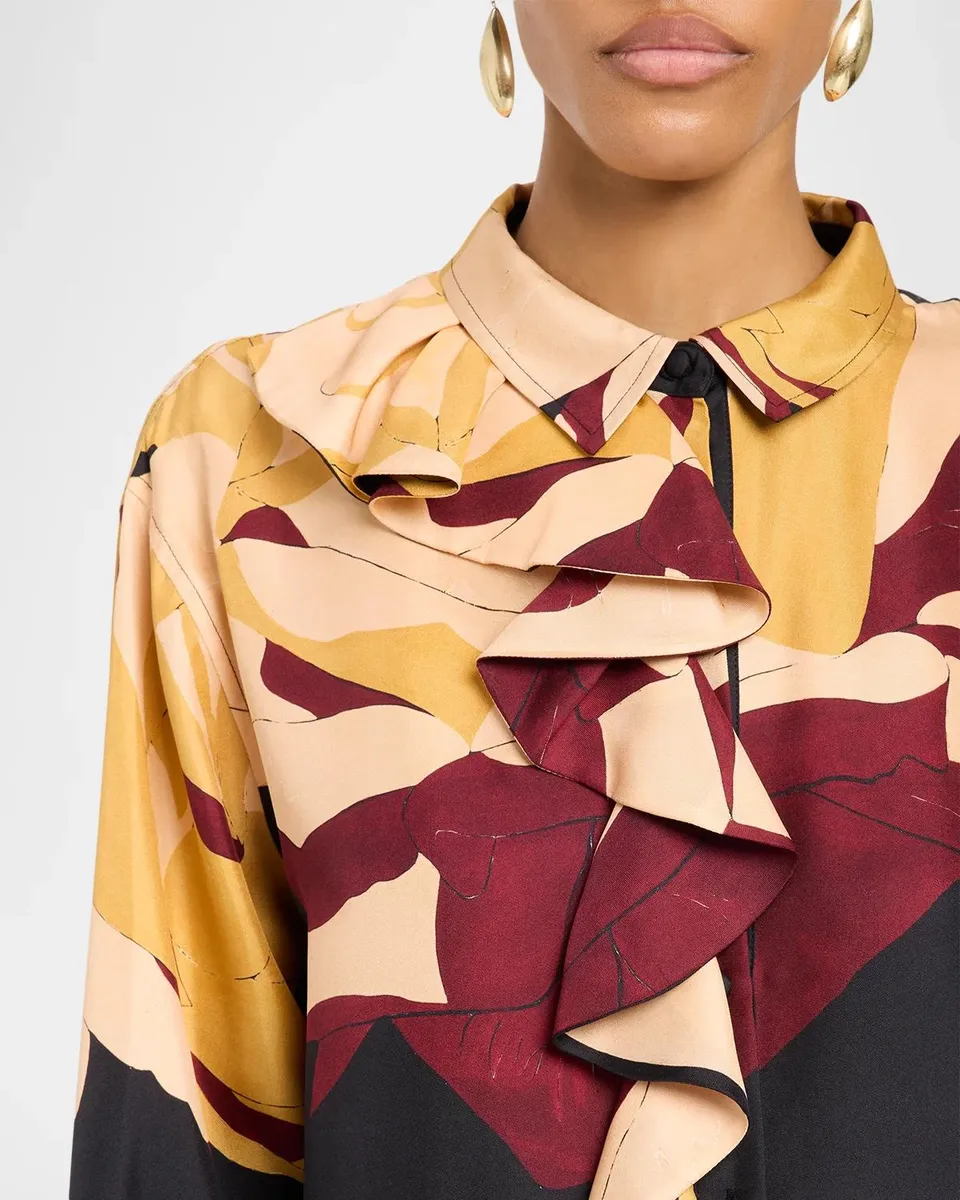 Ulla Johnson x Cassi Namoda Study Floral Silk Blouse | Thumbnail 5