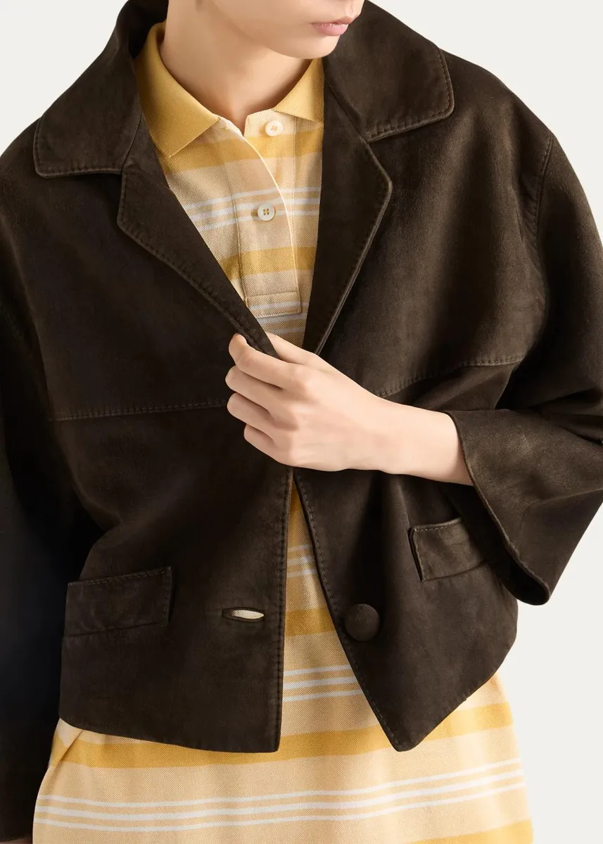 Prada Sueded Lambskin Cropped Jacket | Thumbnail 4