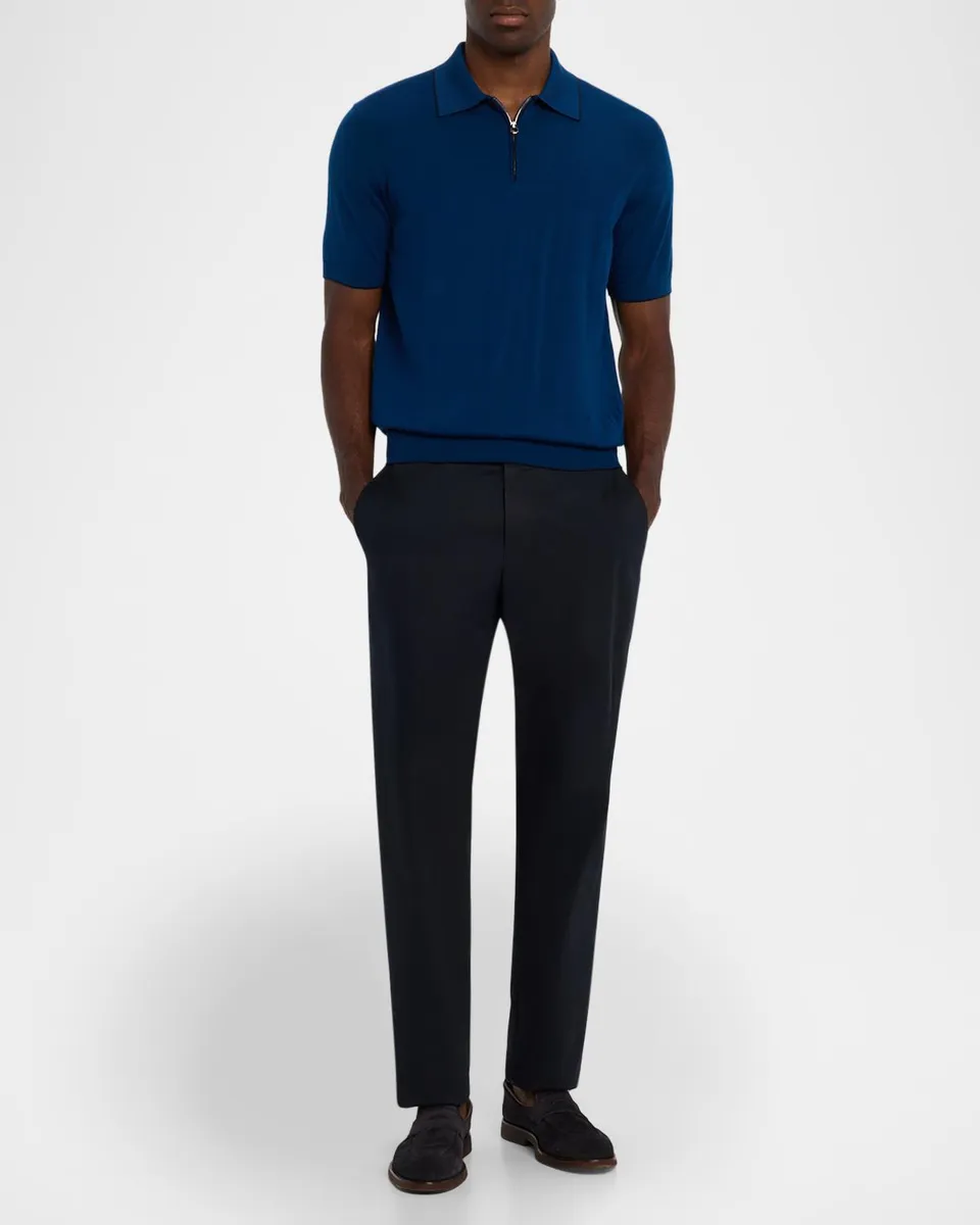 Stefano Ricci Men's Quarter-Zip Short Sleeve Polo Sweater | Thumbnail 2