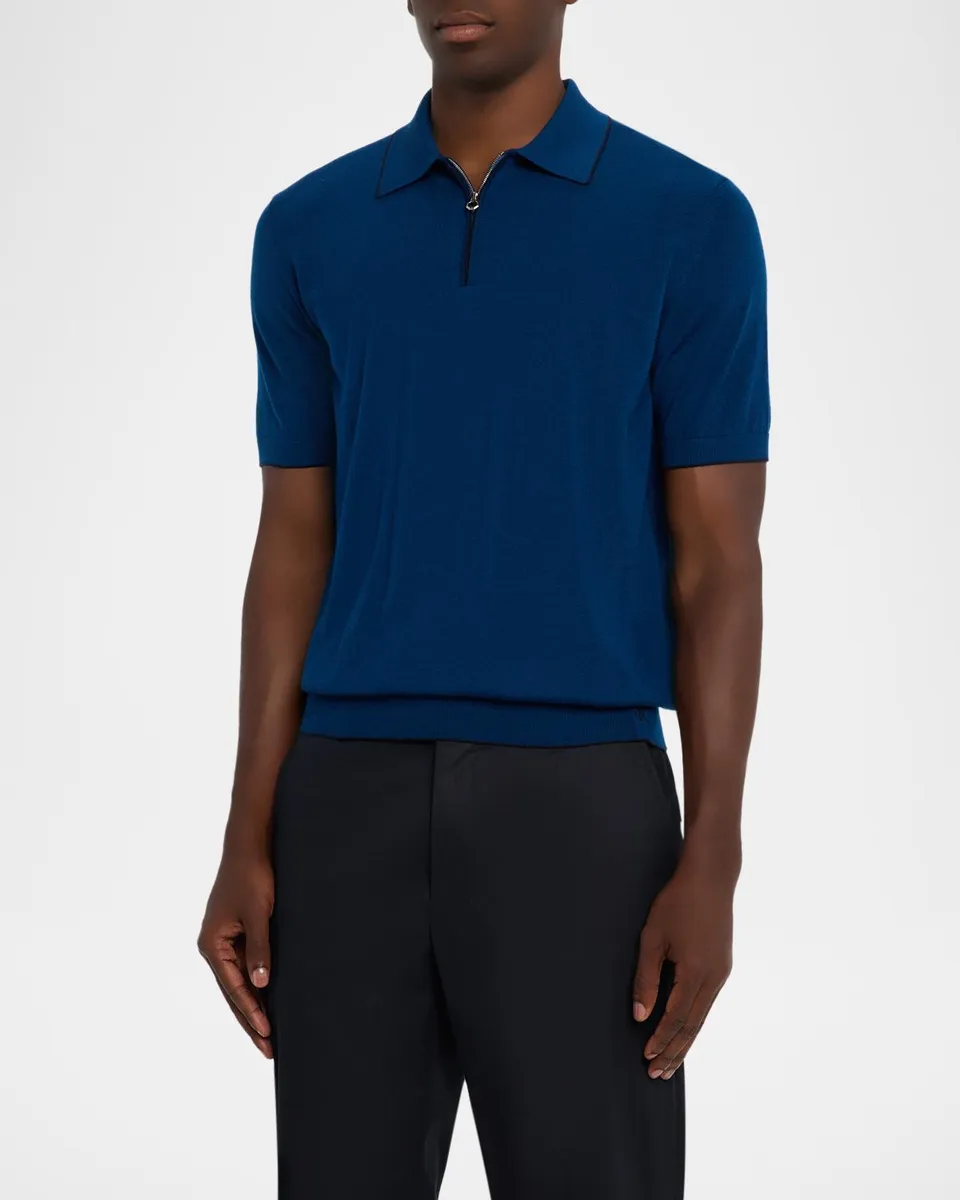 Stefano Ricci Men's Quarter-Zip Short Sleeve Polo Sweater | Thumbnail 4