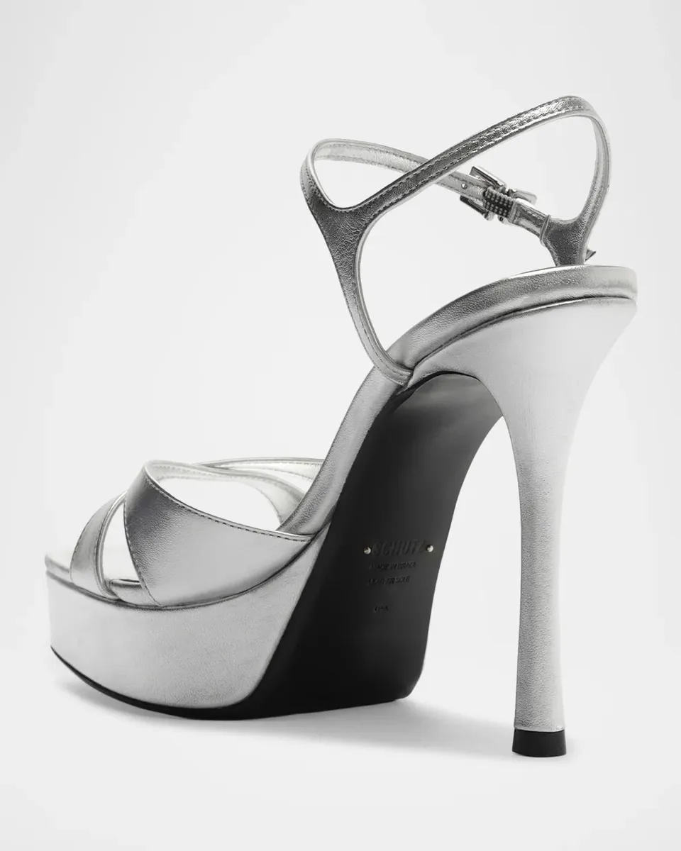Schutz Maxine Metallic Leather Platform Sandals | Thumbnail 3 Schutz Maxine Metallic Leather Platform Sandals | Thumbnail 3