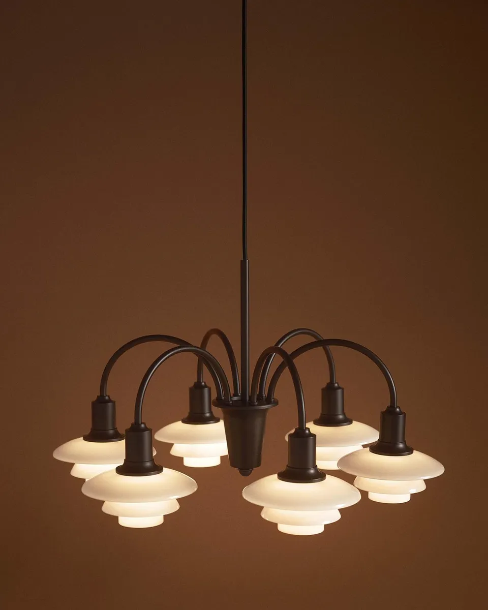 Louis Poulsen PH 1/1 24" Aged Brass 6-Light Chandelier, Centenary Edition | Thumbnail 4