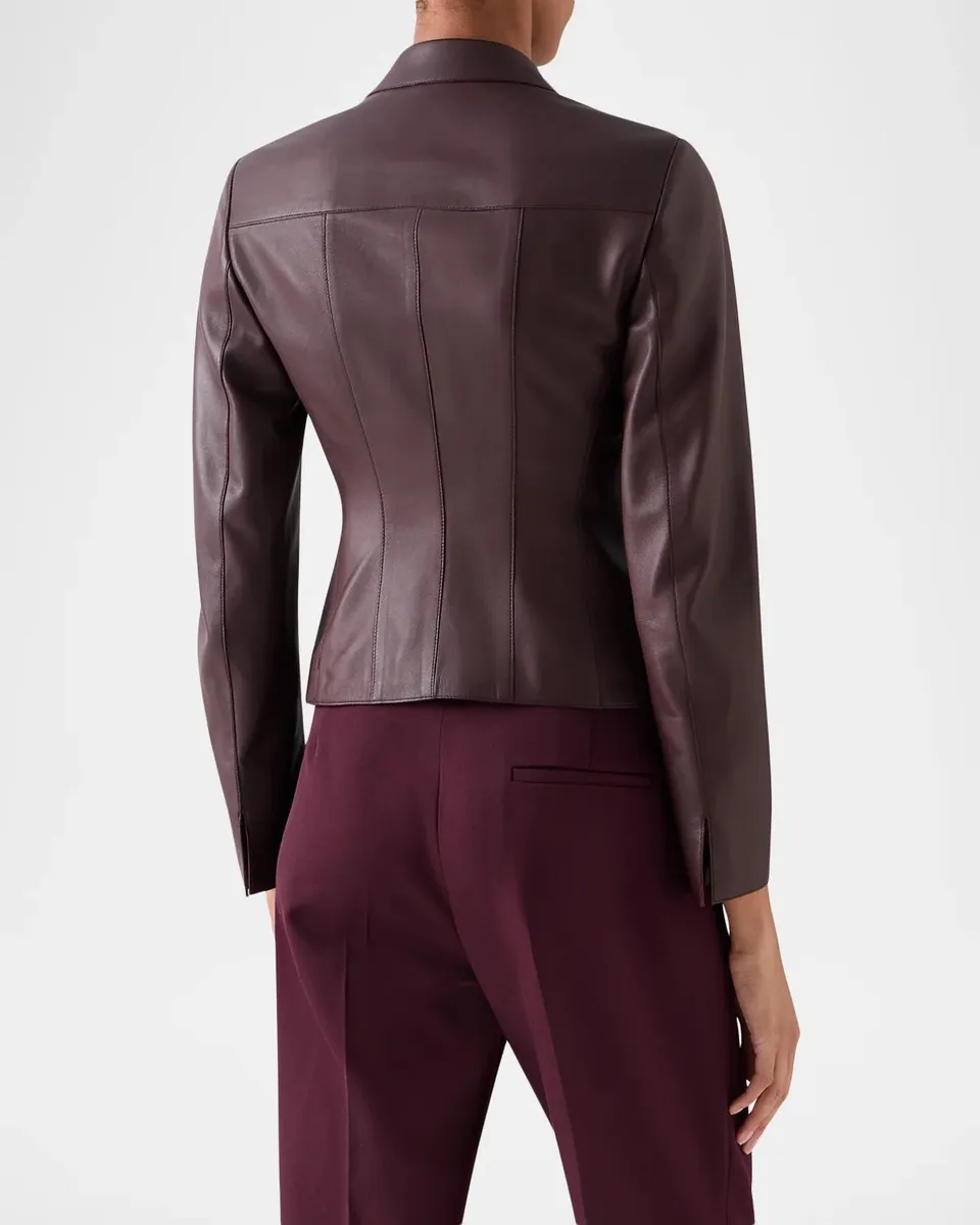 Akris Norse Leather Notch-Lapel Jacket | Thumbnail 3