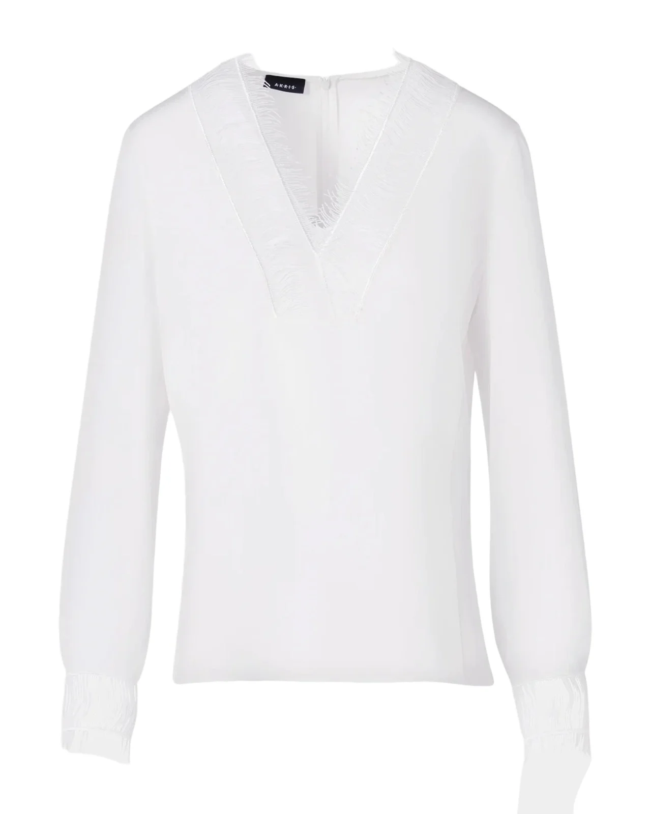 Fringed Silk Crepe Blouse