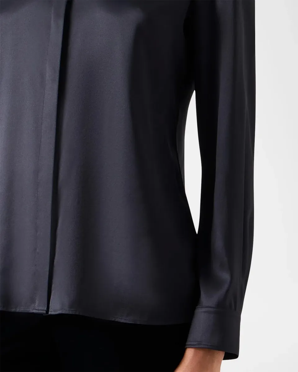 Akris Silk Satin Long-Sleeve Blouse | Thumbnail 5 Akris Silk Satin Long-Sleeve Blouse | Thumbnail 5