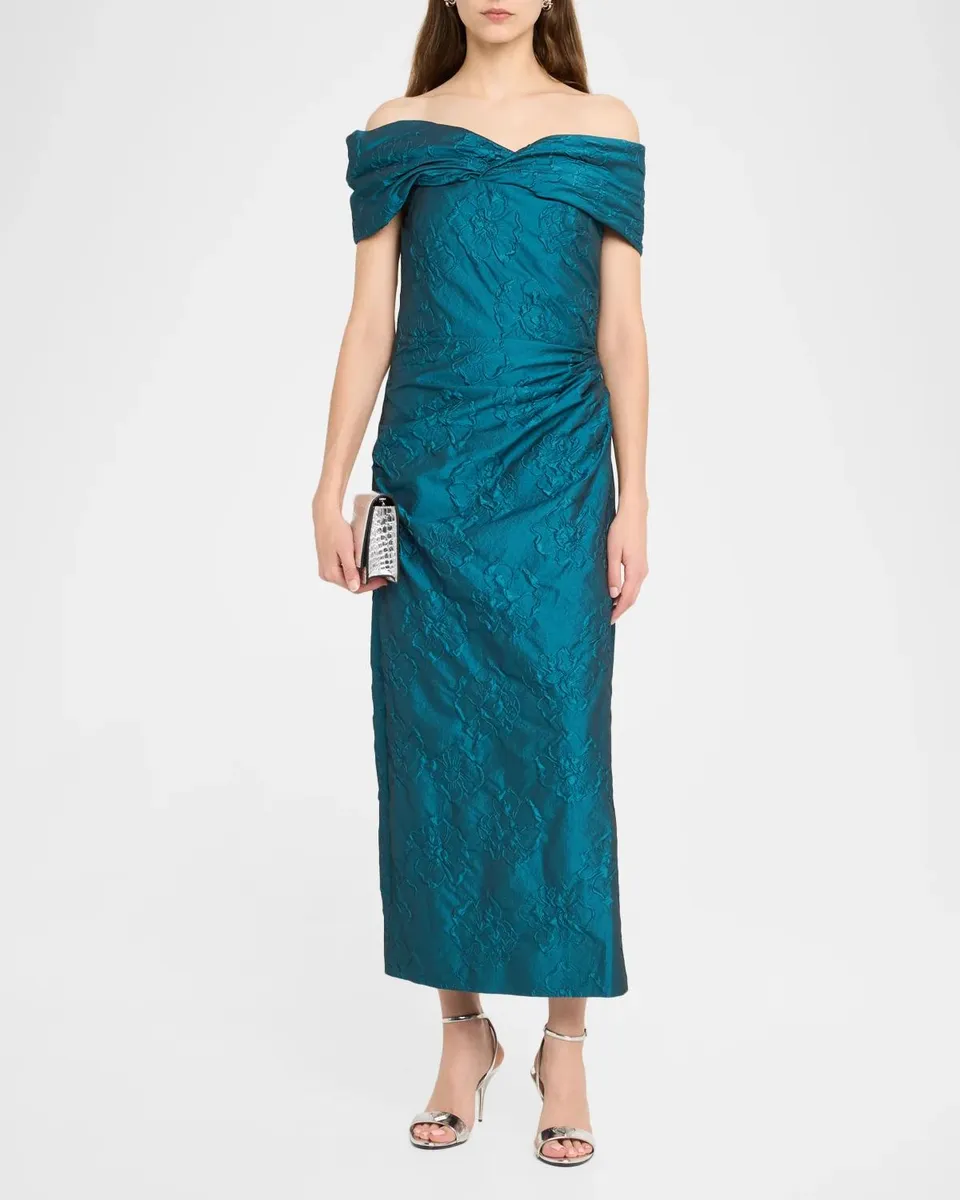 Ulla Johnson Violeta Off-Shoulder Floral Jacquard Midi Dress | Thumbnail 2
