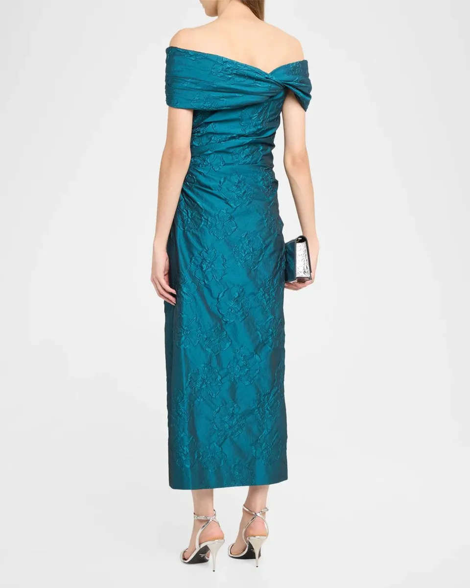 Ulla Johnson Violeta Off-Shoulder Floral Jacquard Midi Dress | Thumbnail 3
