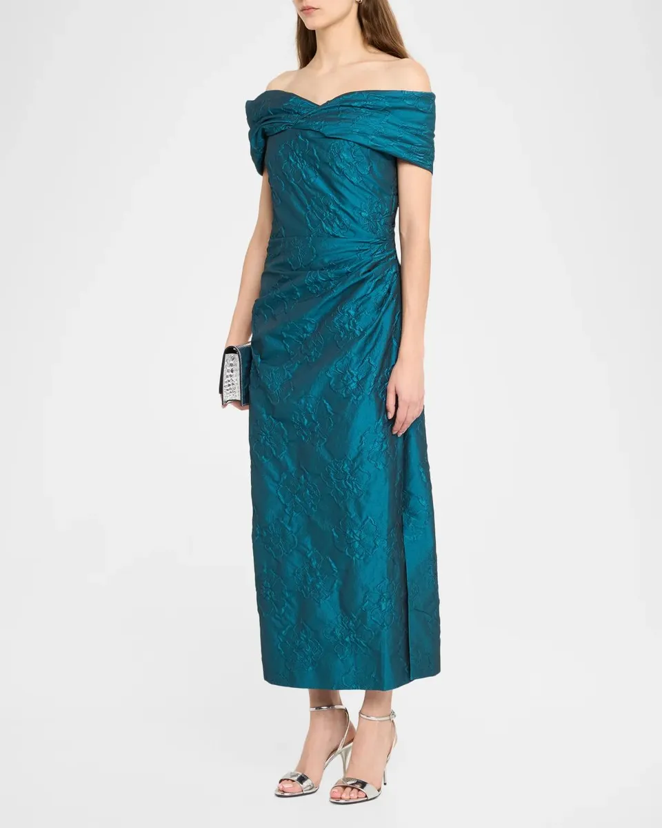 Ulla Johnson Violeta Off-Shoulder Floral Jacquard Midi Dress | Thumbnail 4