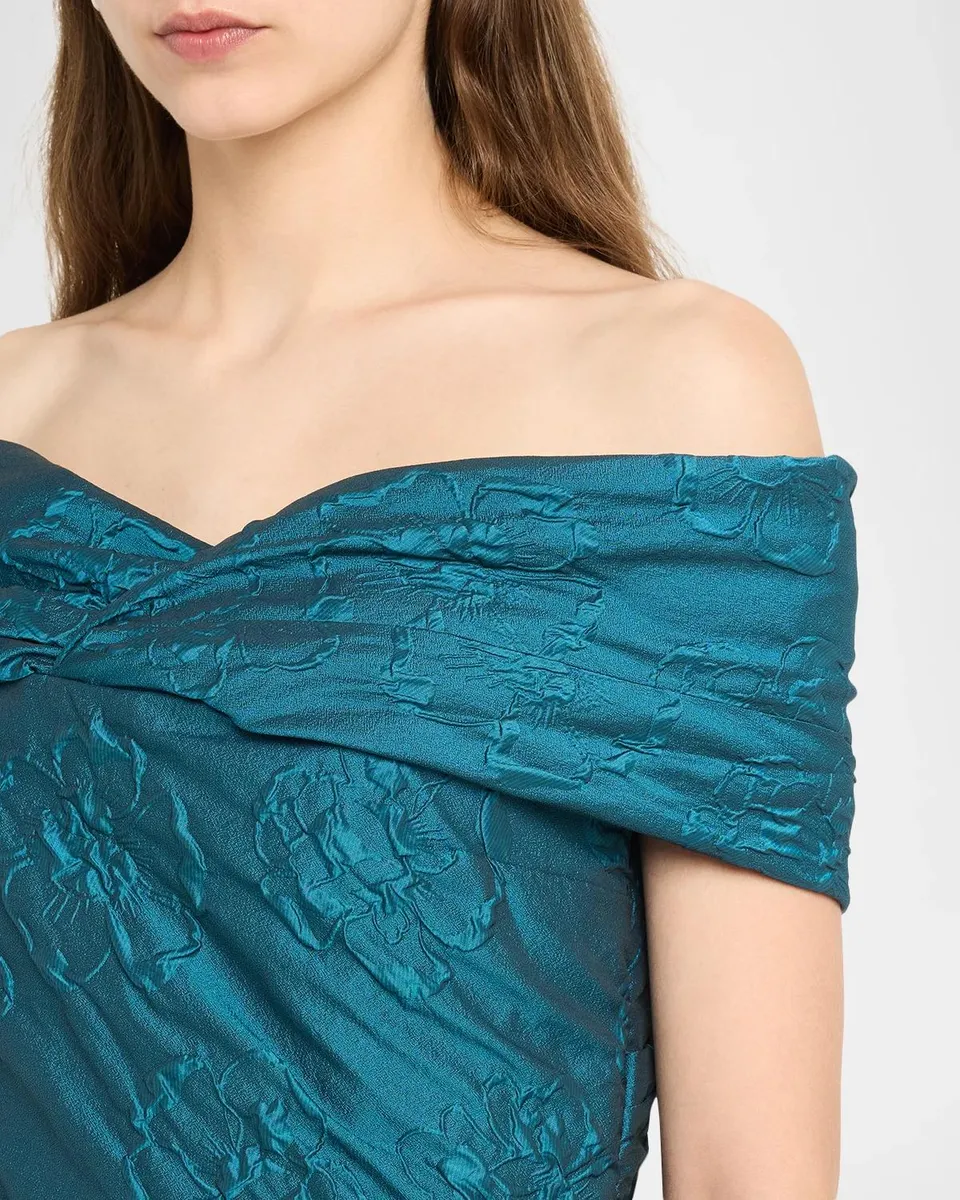 Ulla Johnson Violeta Off-Shoulder Floral Jacquard Midi Dress | Thumbnail 5
