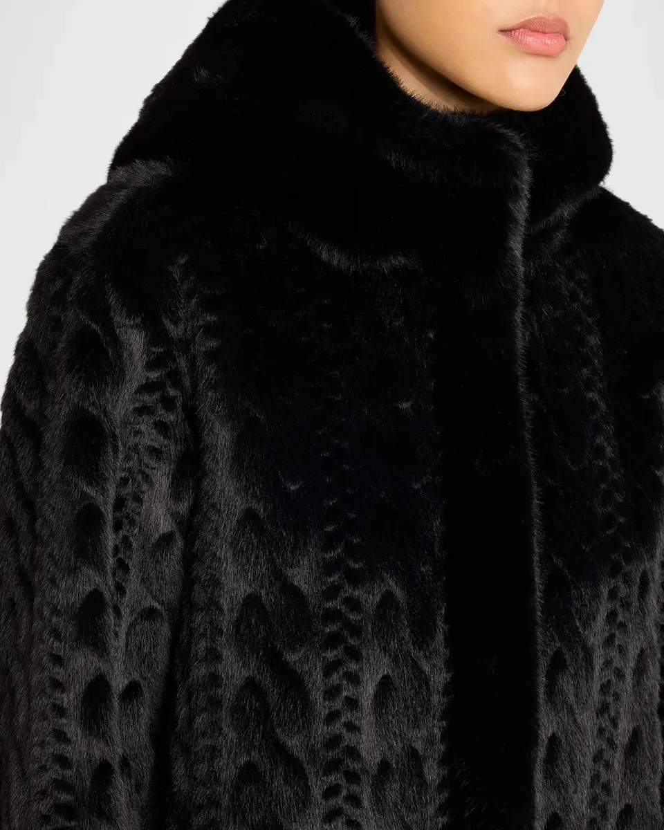 Kobi Halperin Myla Hooded Cable Faux Fur Coat | Thumbnail 5