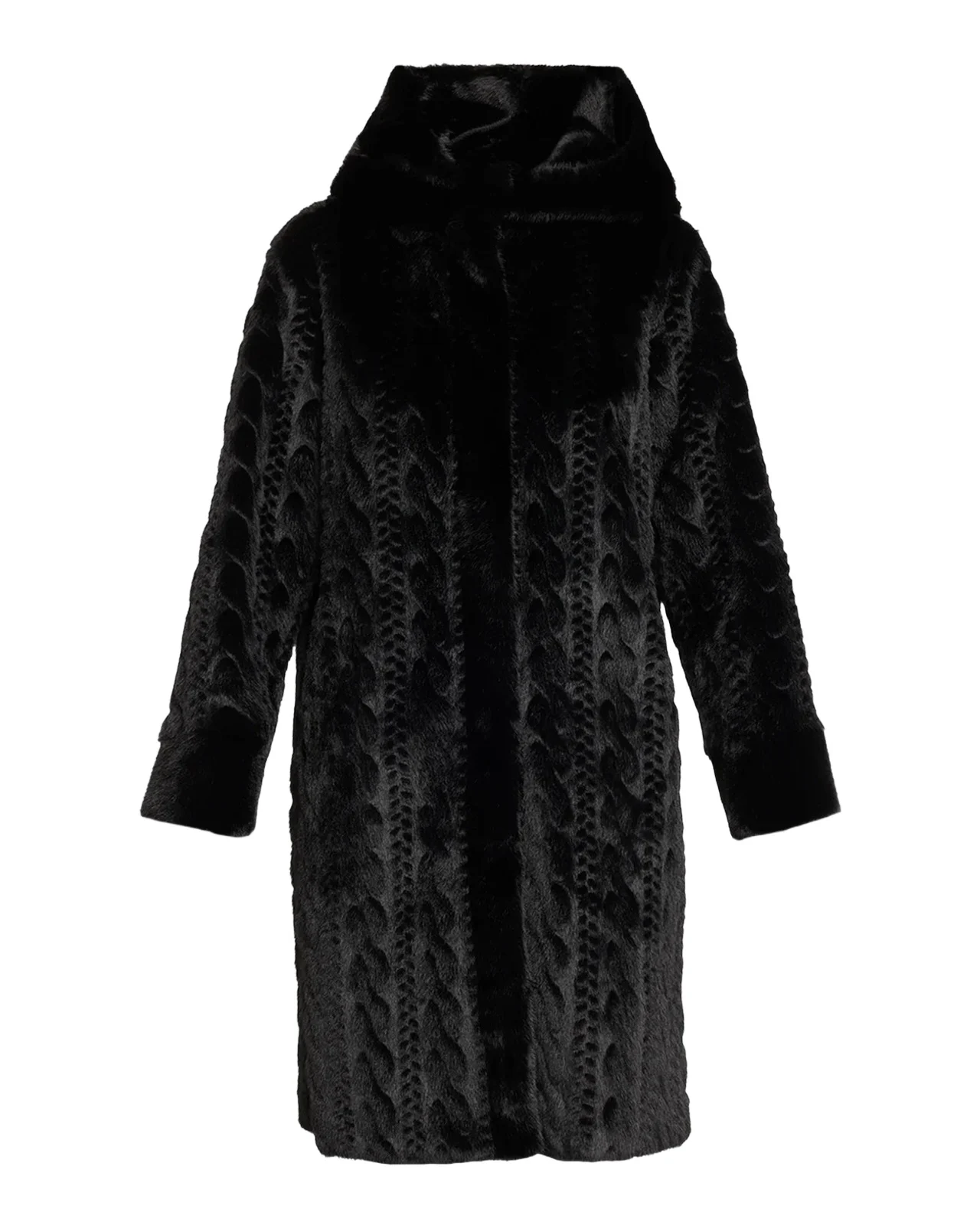 Kobi Halperin Myla Hooded Cable Faux Fur Coat