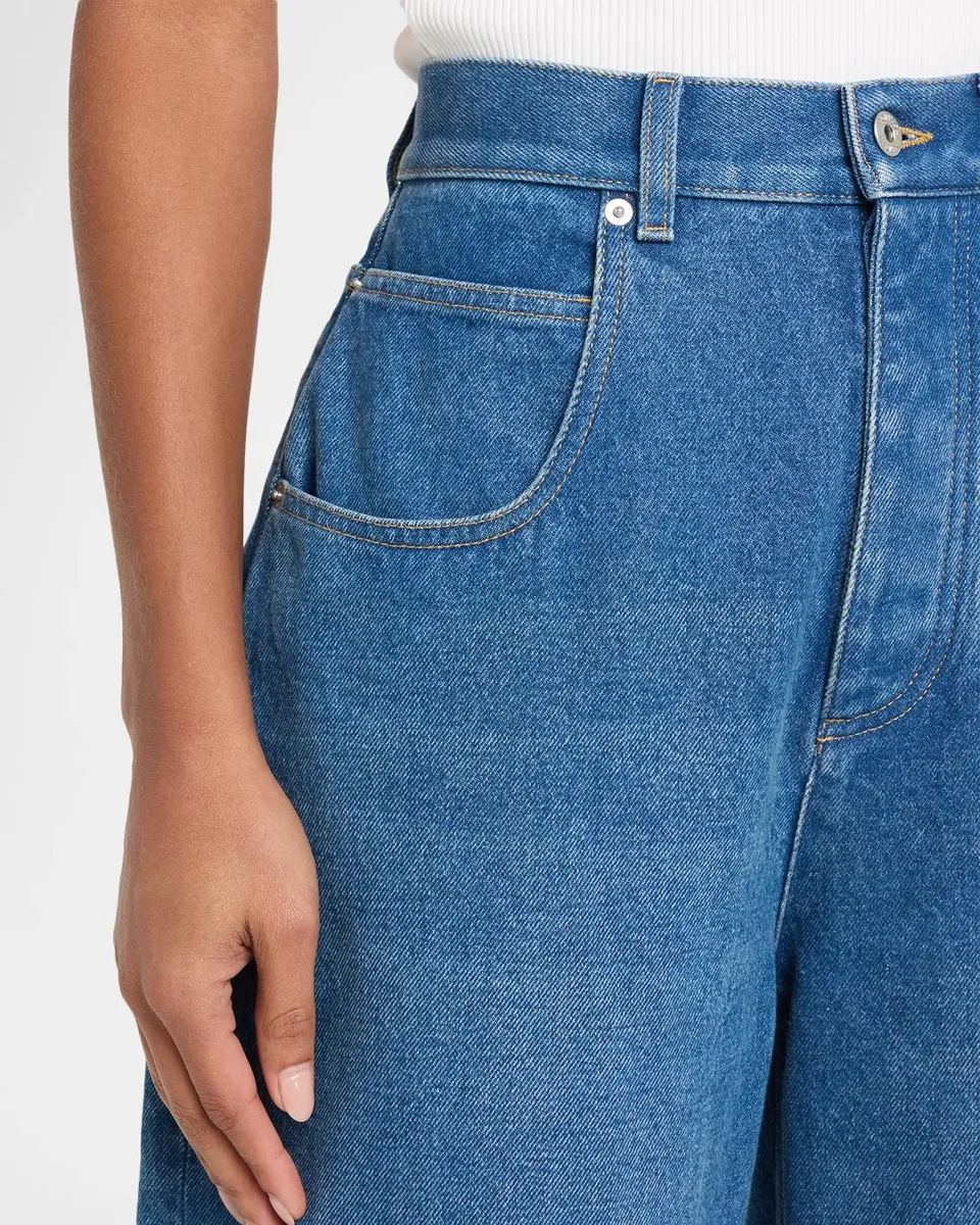 Bottega Veneta High-Rise Barrel-Leg Cotton Jeans | Thumbnail 5