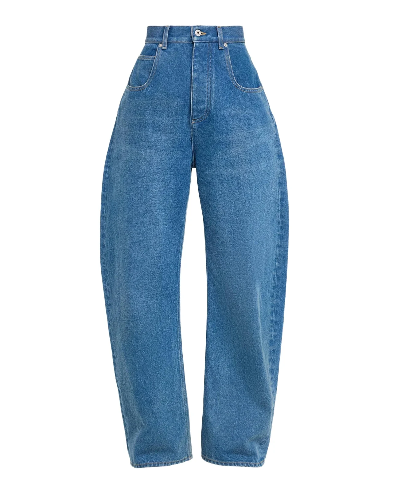 Bottega Veneta High-Rise Barrel-Leg Cotton Jeans