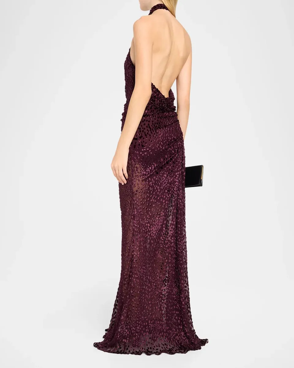 A.L.C. Paloma Burnout Silk-Blend Velvet Gown | Thumbnail 3 A.L.C. Paloma Burnout Silk-Blend Velvet Gown | Thumbnail 3