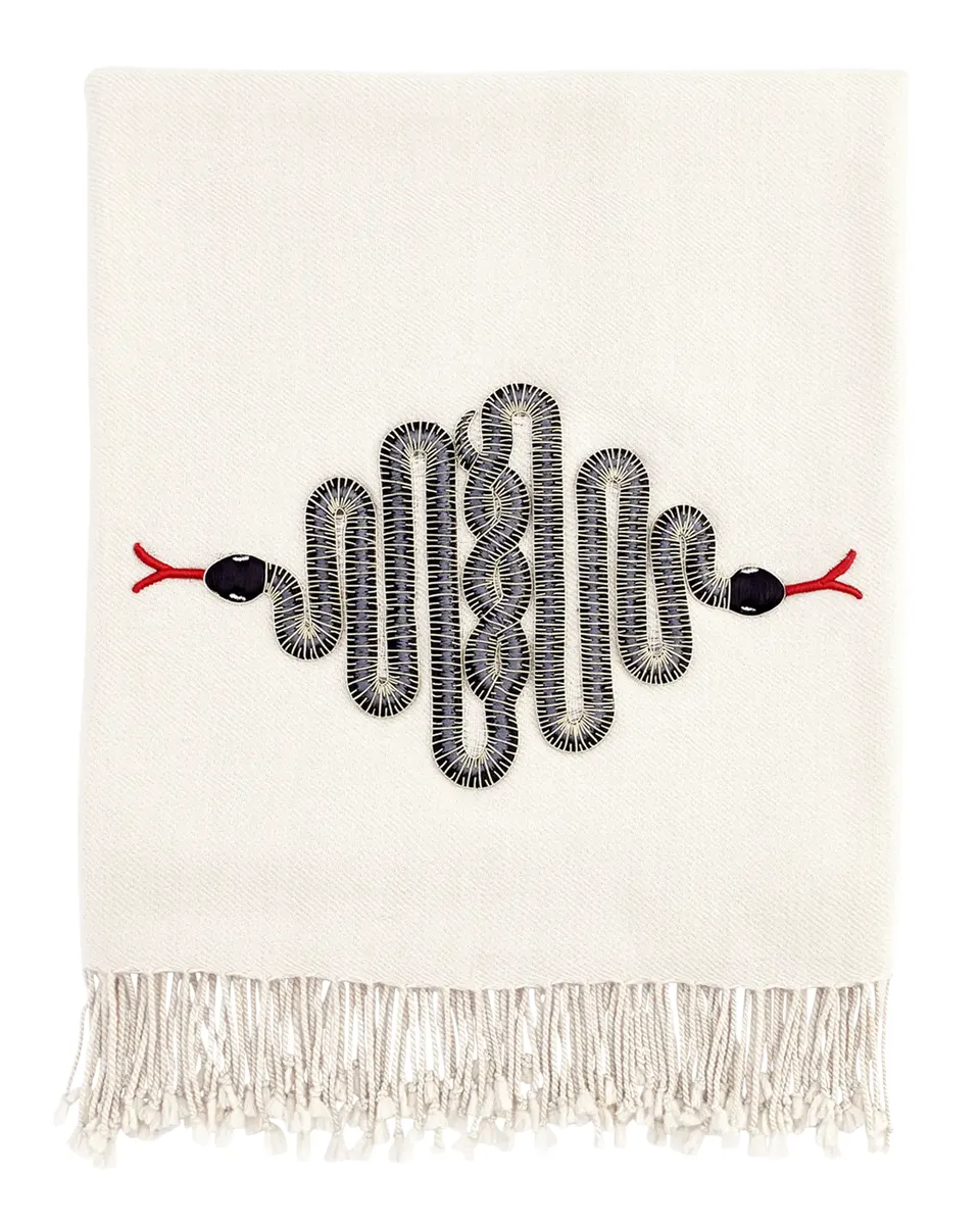 Jonathan Adler Snake Embellished Merino Wool Throw | Thumbnail 2 Jonathan Adler Snake Embellished Merino Wool Throw | Thumbnail 2