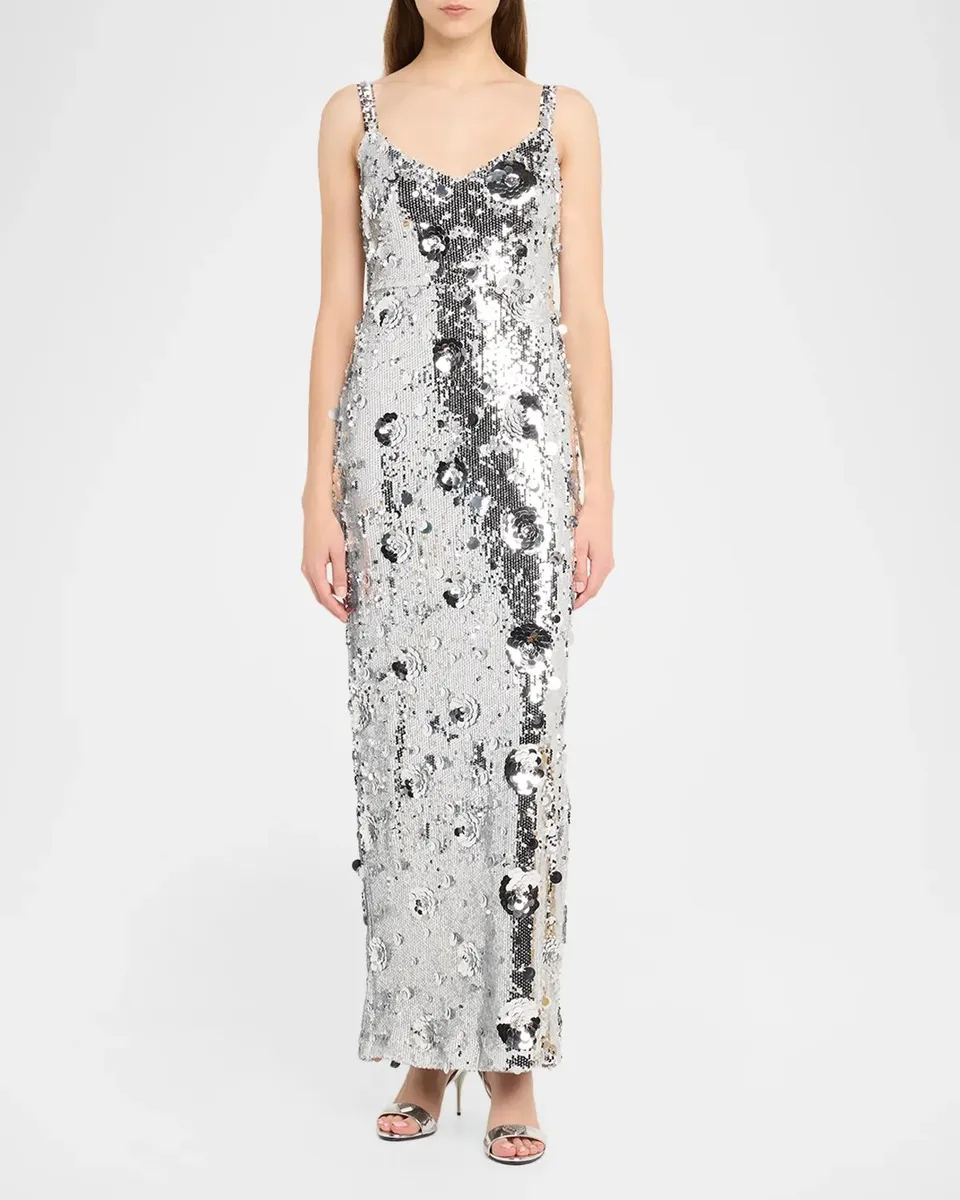 L'Agence Karma Sequined Maxi Dress | Thumbnail 2