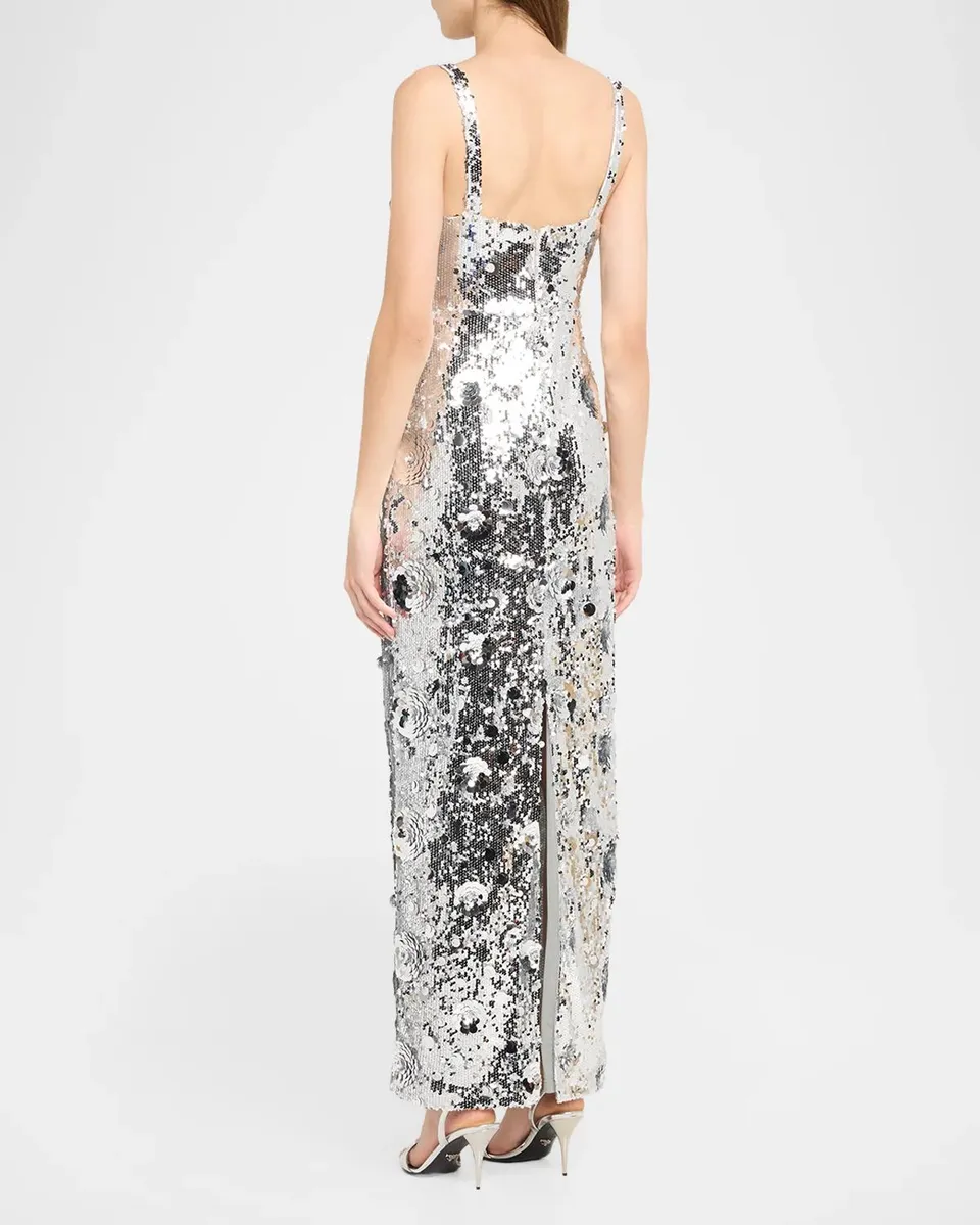 L'Agence Karma Sequined Maxi Dress | Thumbnail 3
