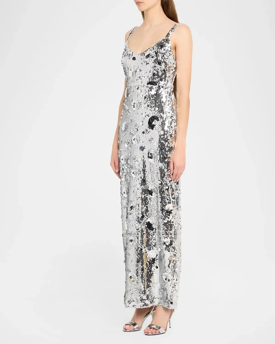 L'Agence Karma Sequined Maxi Dress | Thumbnail 4