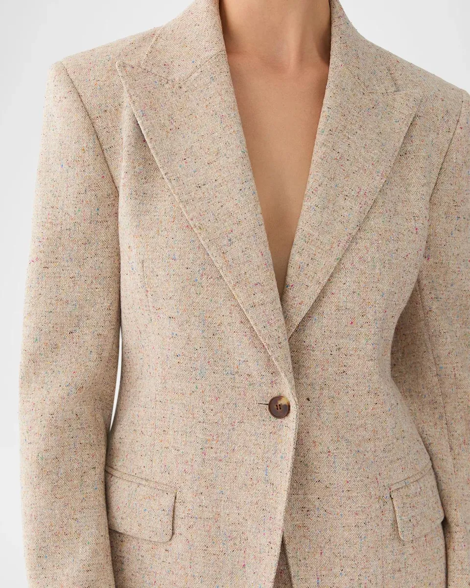 Lafayette 148 New York Single-Button Wool Donegal Tweed Blazer | Thumbnail 5 Lafayette 148 New York Single-Button Wool Donegal Tweed Blazer | Thumbnail 5