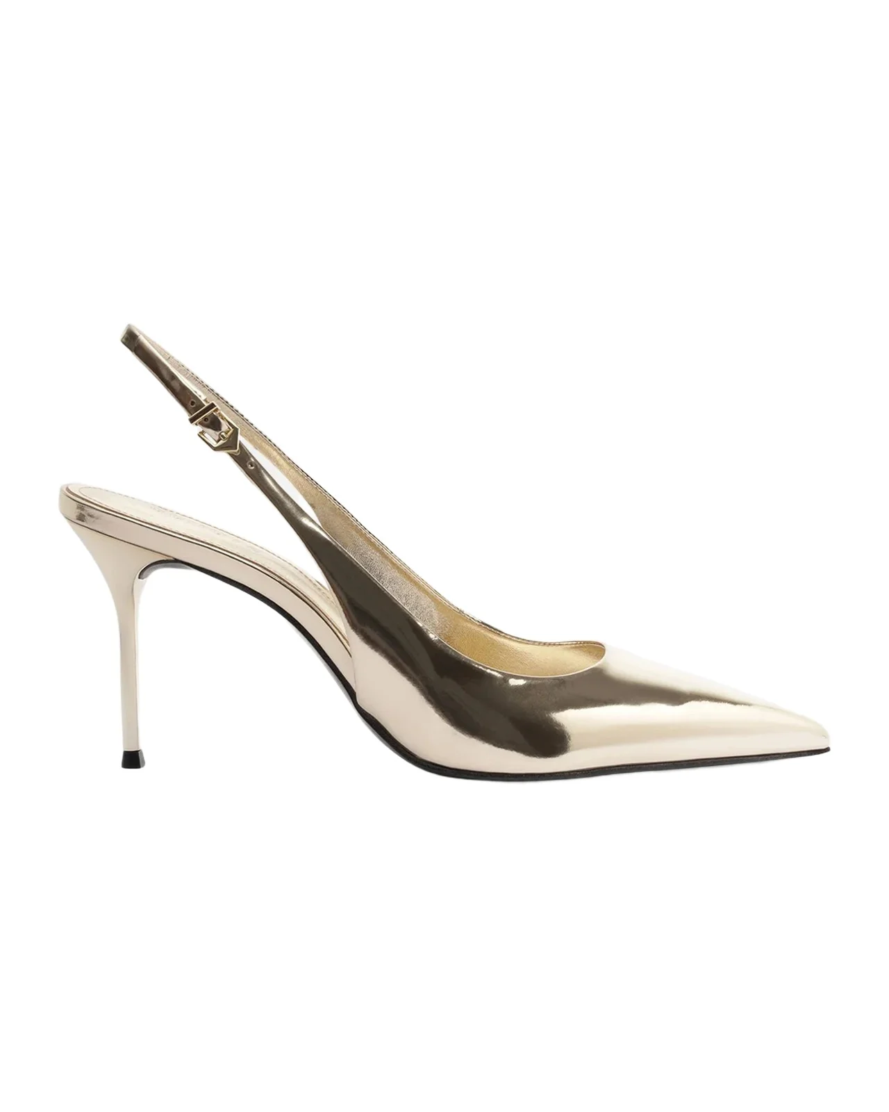 Schutz 90mm Paola Metallic Leather Slingback Pumps
