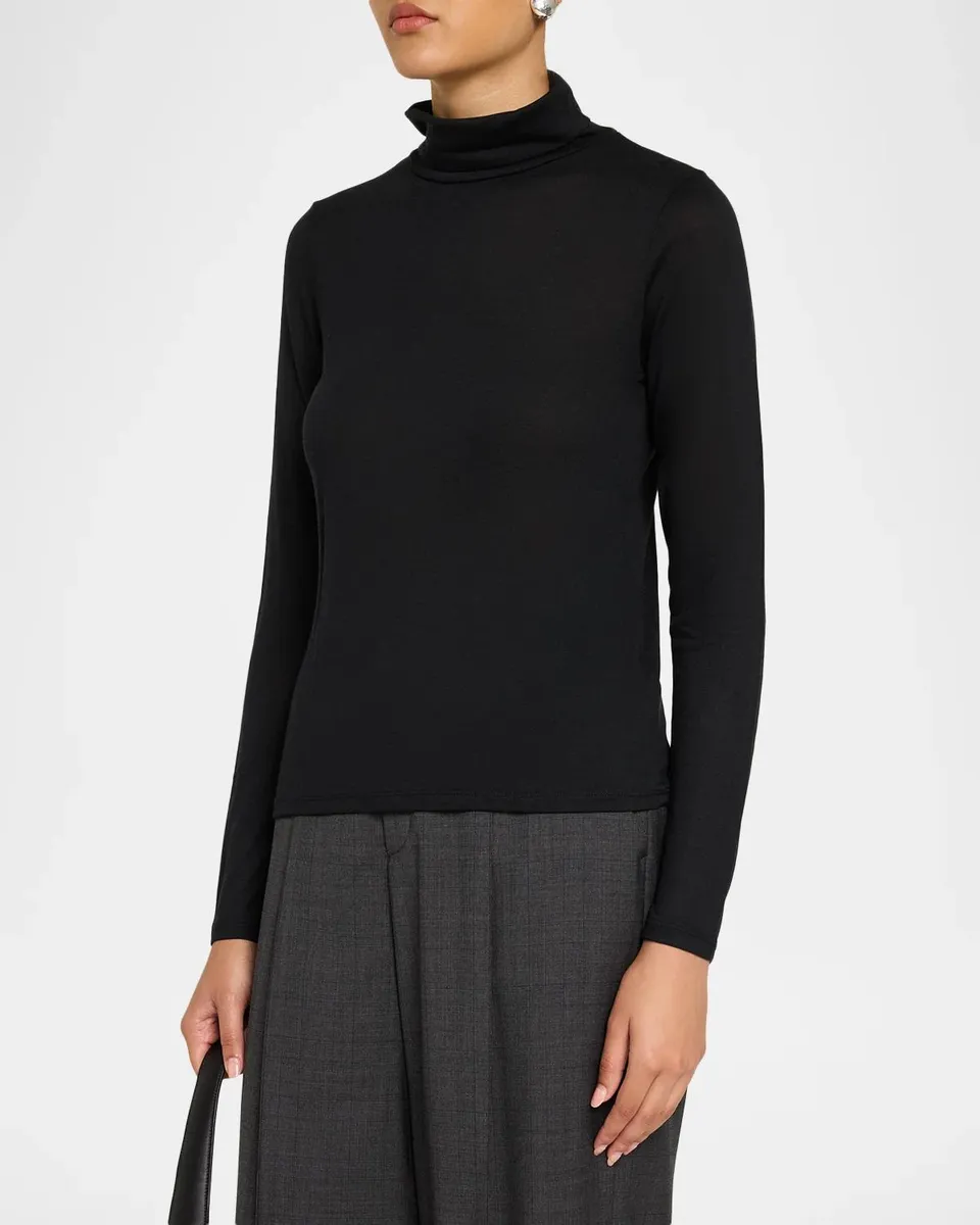MAJESTIC FILATURES Mock-Neck Stretch Cashmere Sweater | Thumbnail 4