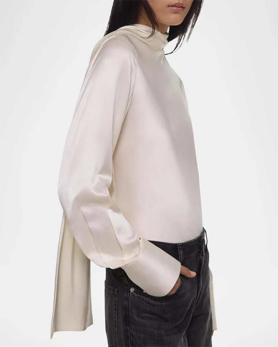 Helmut Lang Scarf Silk Top | Thumbnail 4 Helmut Lang Scarf Silk Top | Thumbnail 4