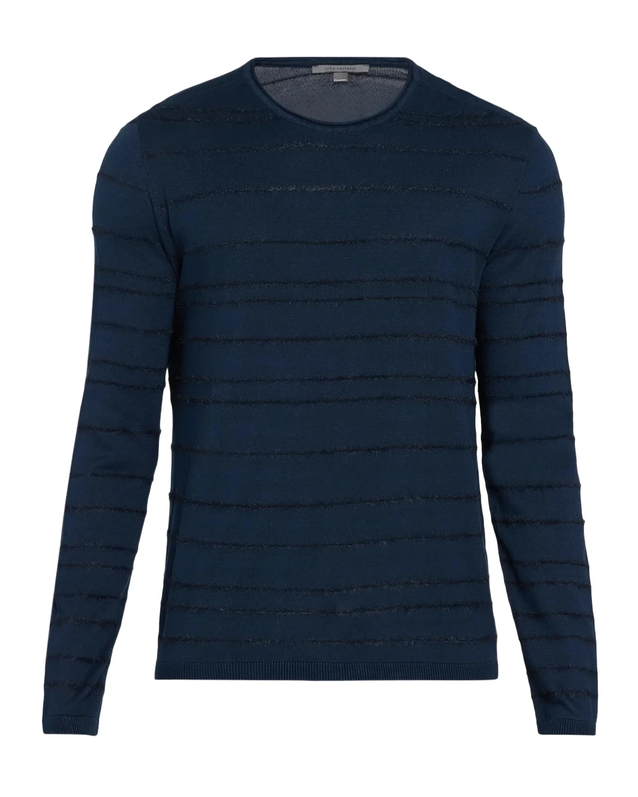 JOHN VARVATOS Men's Everly Textured Stripe Crewneck Top