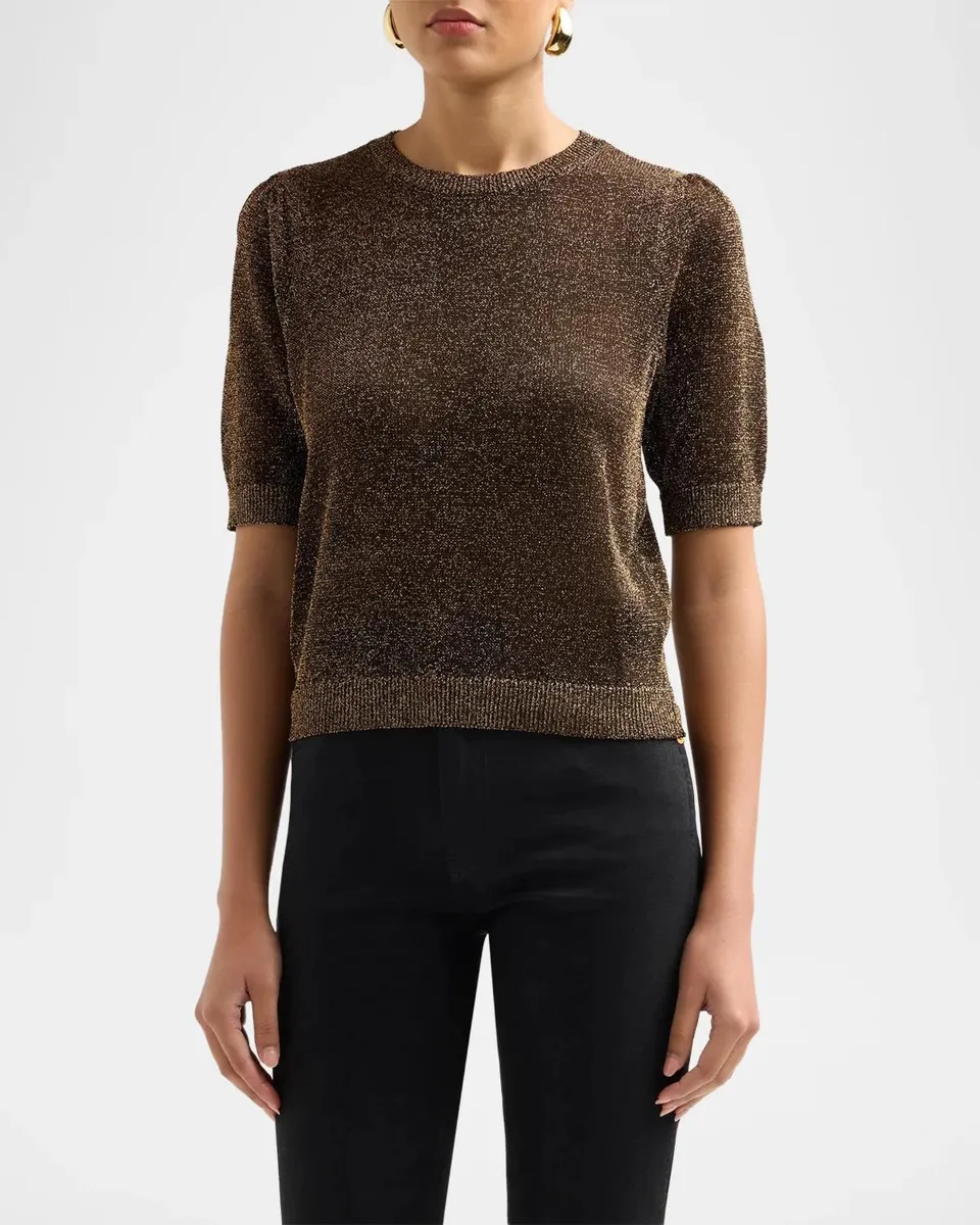Frame The Lurex Gathered Sweater | Thumbnail 4 Frame The Lurex Gathered Sweater | Thumbnail 4