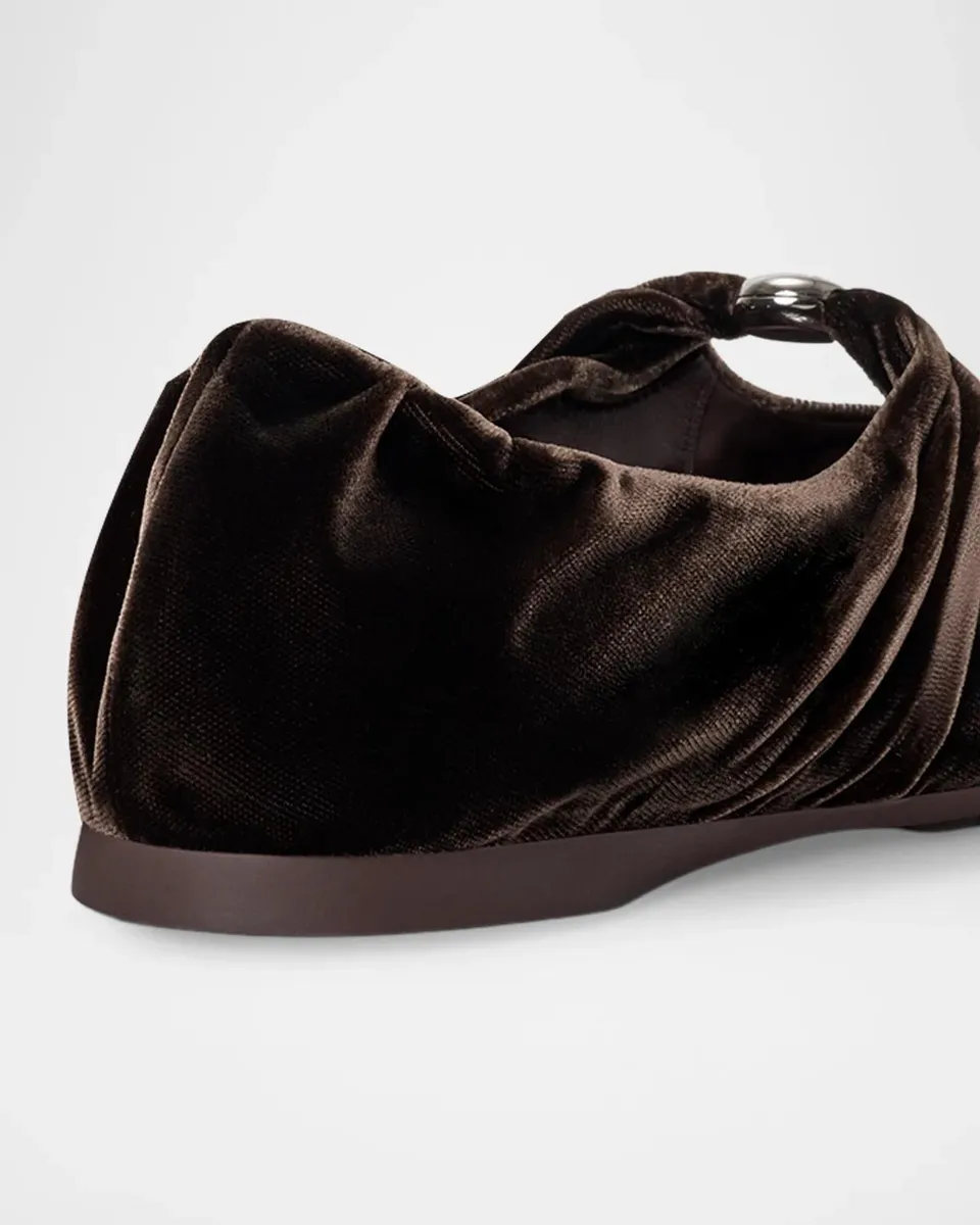 Loewe Pebble Soft Velvet Ballerina Flats | Thumbnail 2