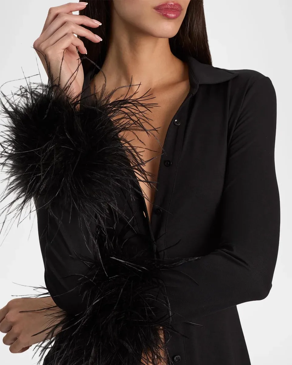Alice + Olivia Freya Feather-Cuff Top | Thumbnail 5 Alice + Olivia Freya Feather-Cuff Top | Thumbnail 5