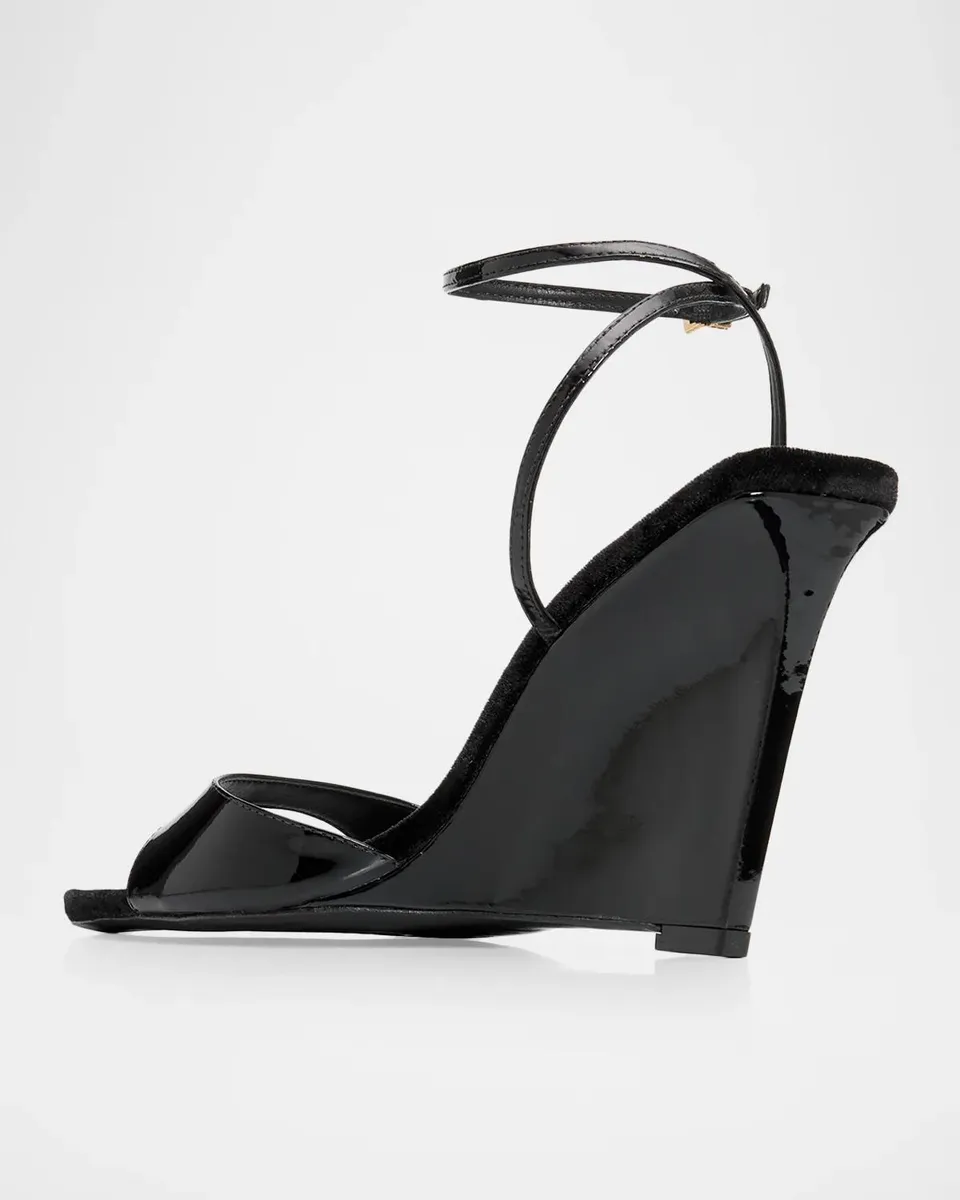 Schutz 100mm Elodie Patent Leather Wedge Sandals | Thumbnail 4 Schutz 100mm Elodie Patent Leather Wedge Sandals | Thumbnail 4