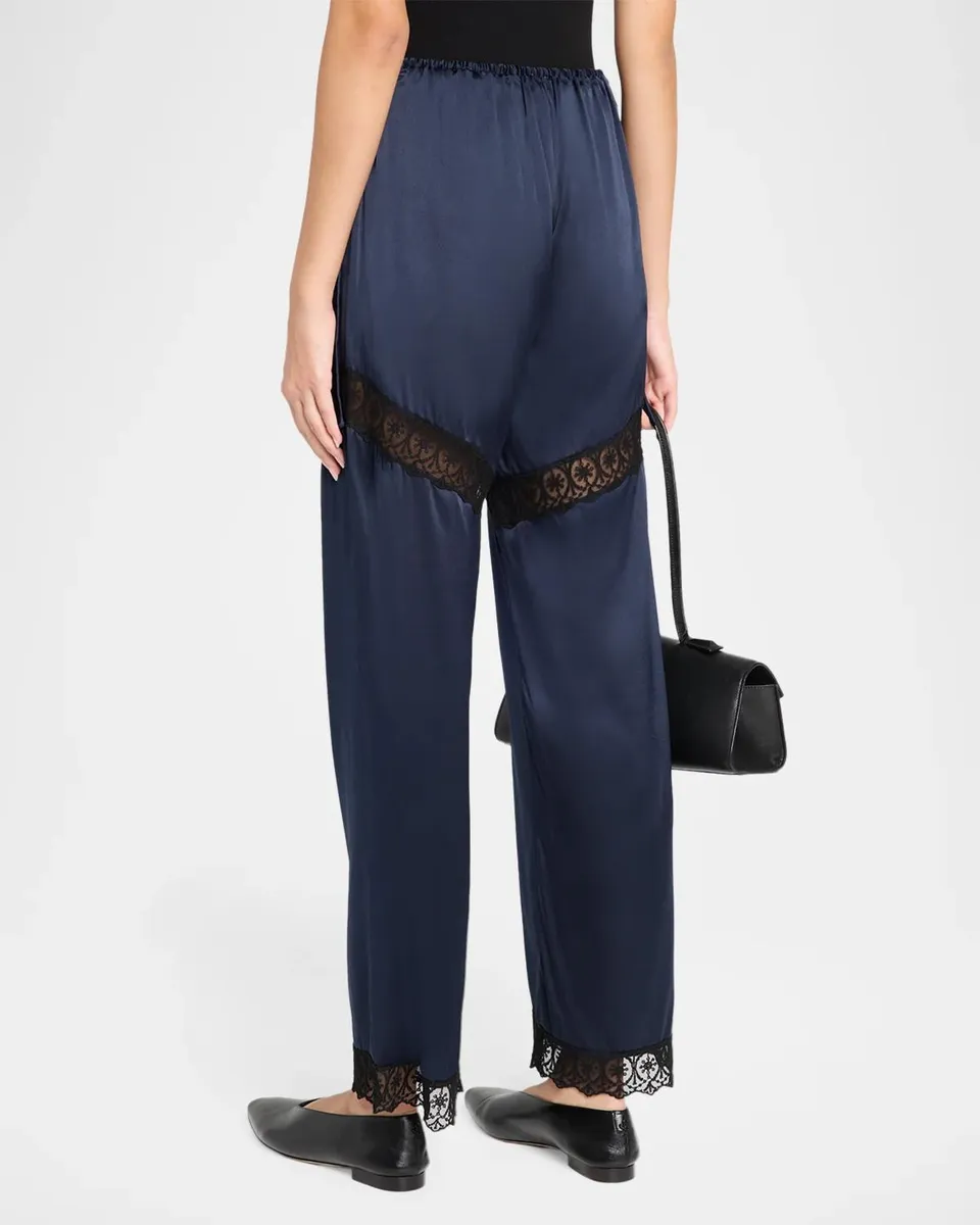 The Garment Cata Stretch-Silk Lace-Trim Pants | Thumbnail 3 The Garment Cata Stretch-Silk Lace-Trim Pants | Thumbnail 3