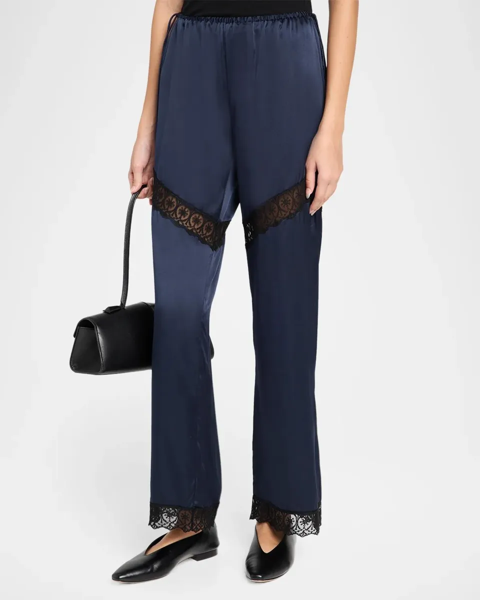 The Garment Cata Stretch-Silk Lace-Trim Pants | Thumbnail 4 The Garment Cata Stretch-Silk Lace-Trim Pants | Thumbnail 4