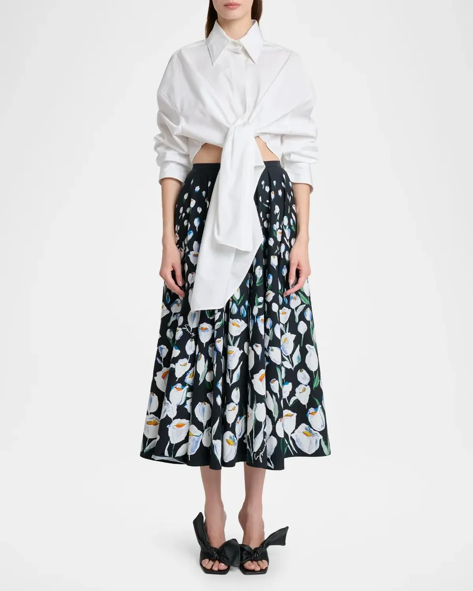 Givenchy Cotton Poplin Tied Crop Button-Down Shirt | Thumbnail 2 Givenchy Cotton Poplin Tied Crop Button-Down Shirt | Thumbnail 2
