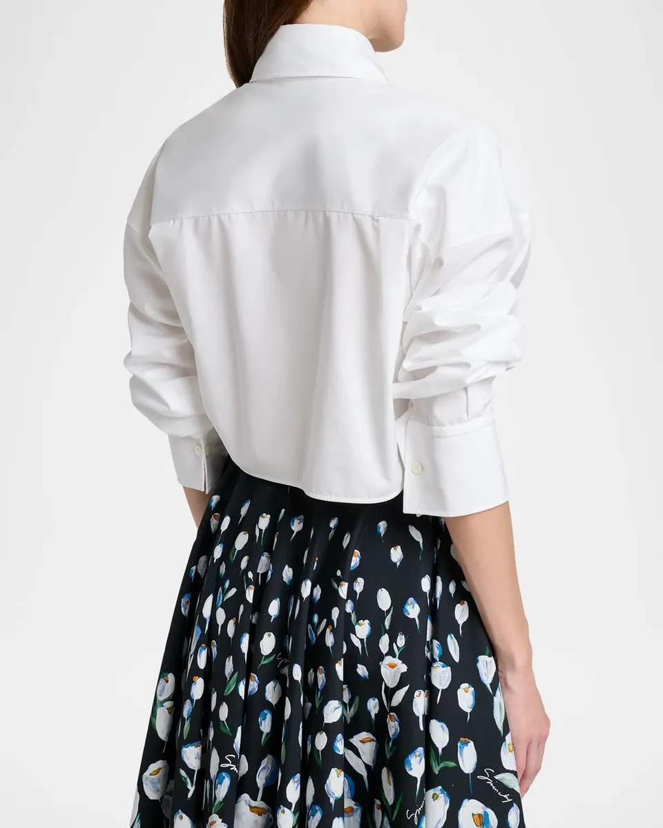 Givenchy Cotton Poplin Tied Crop Button-Down Shirt | Thumbnail 3 Givenchy Cotton Poplin Tied Crop Button-Down Shirt | Thumbnail 3