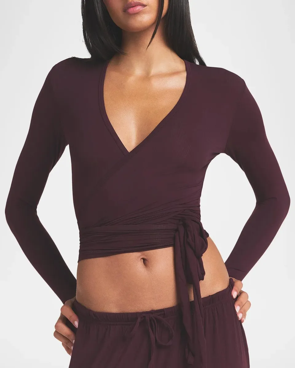 Skims Jersey Wrap Top | Thumbnail 4 Skims Jersey Wrap Top | Thumbnail 4