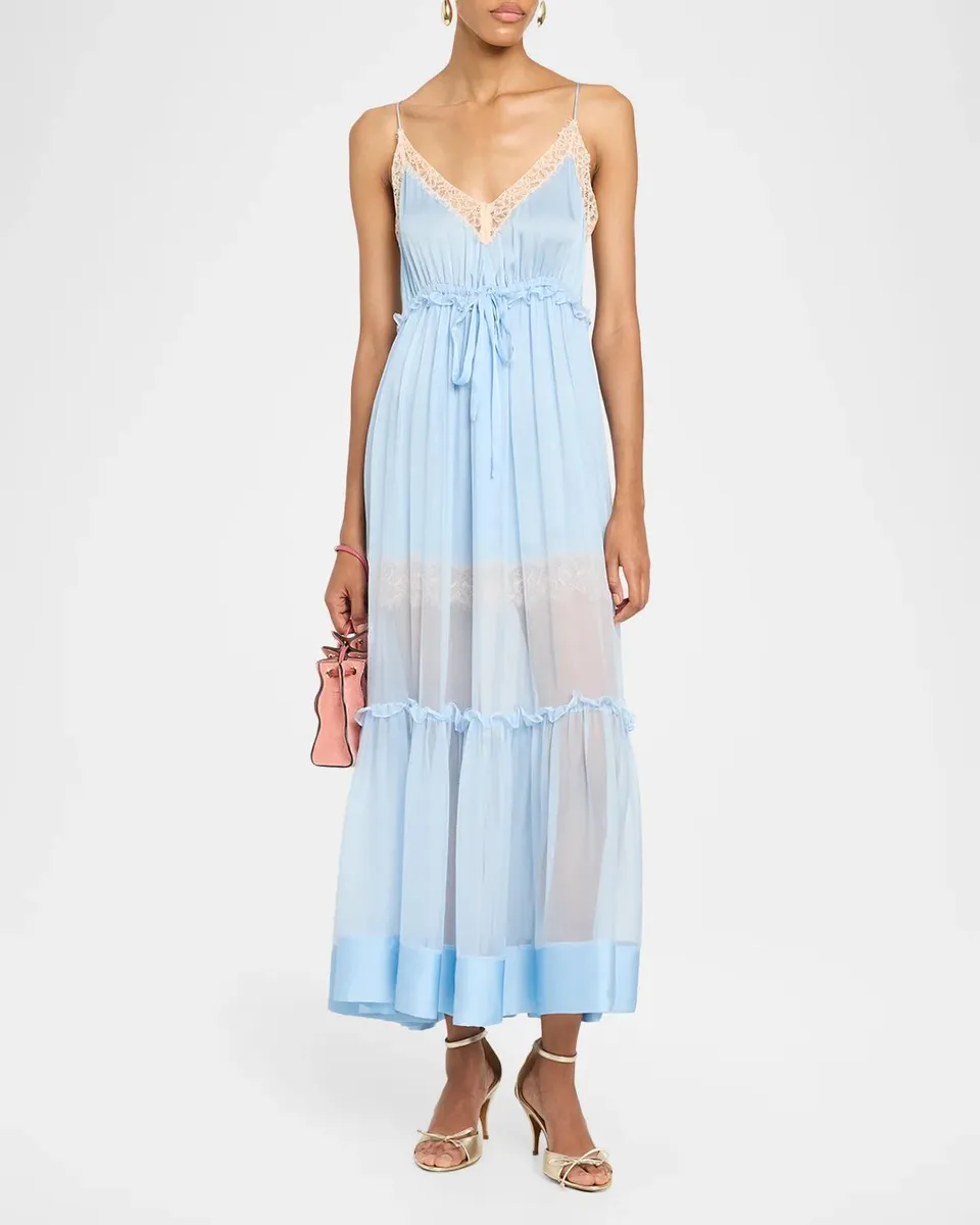 Ulla Johnson Imogen Lace-Trimmed Silk Maxi Slipdress | Thumbnail 2