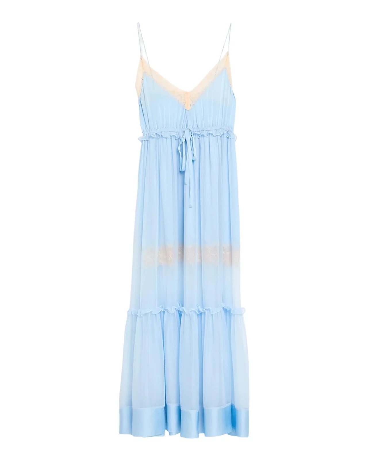 Imogen Lace-Trimmed Silk Maxi Slipdress