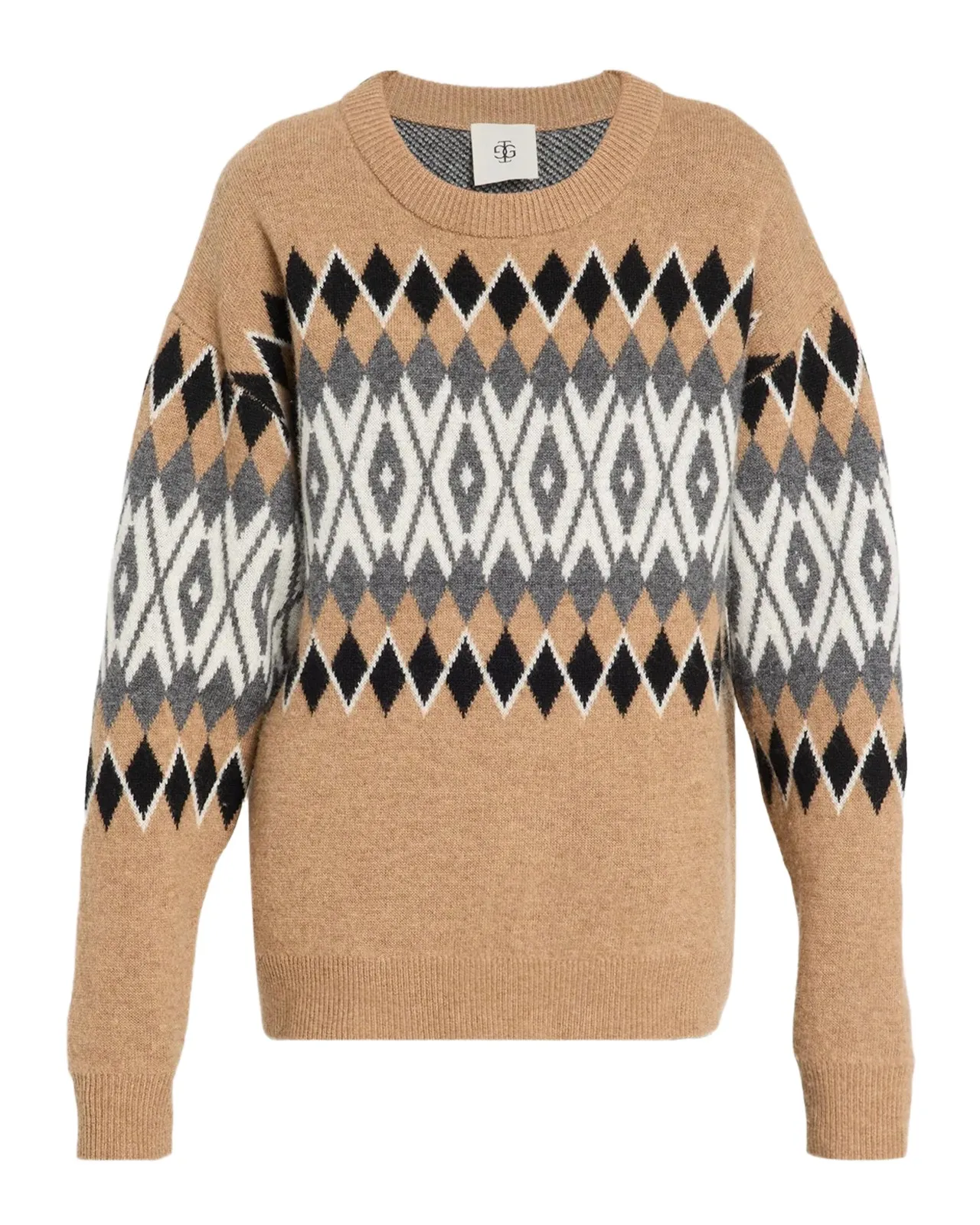 Faroe Island Argyle Wool-Cashmere Sweater