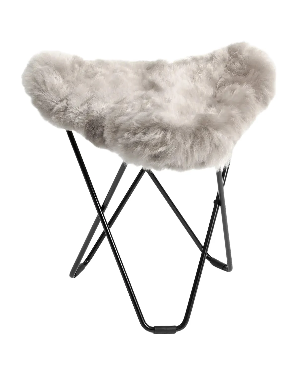 Weich Couture Alpaca Mariposa Alpaca Fur Steel Butterfly Ottoman