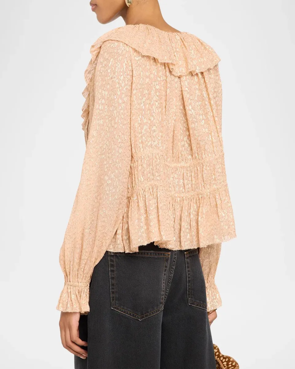 Ulla Johnson Odilia Ruffled Silk-Blend Blouse | Thumbnail 3 Ulla Johnson Odilia Ruffled Silk-Blend Blouse | Thumbnail 3