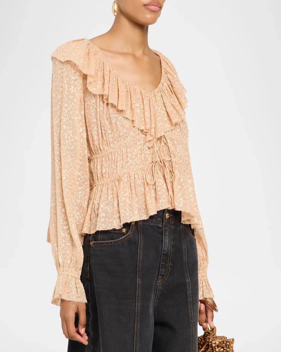 Ulla Johnson Odilia Ruffled Silk-Blend Blouse | Thumbnail 4 Ulla Johnson Odilia Ruffled Silk-Blend Blouse | Thumbnail 4