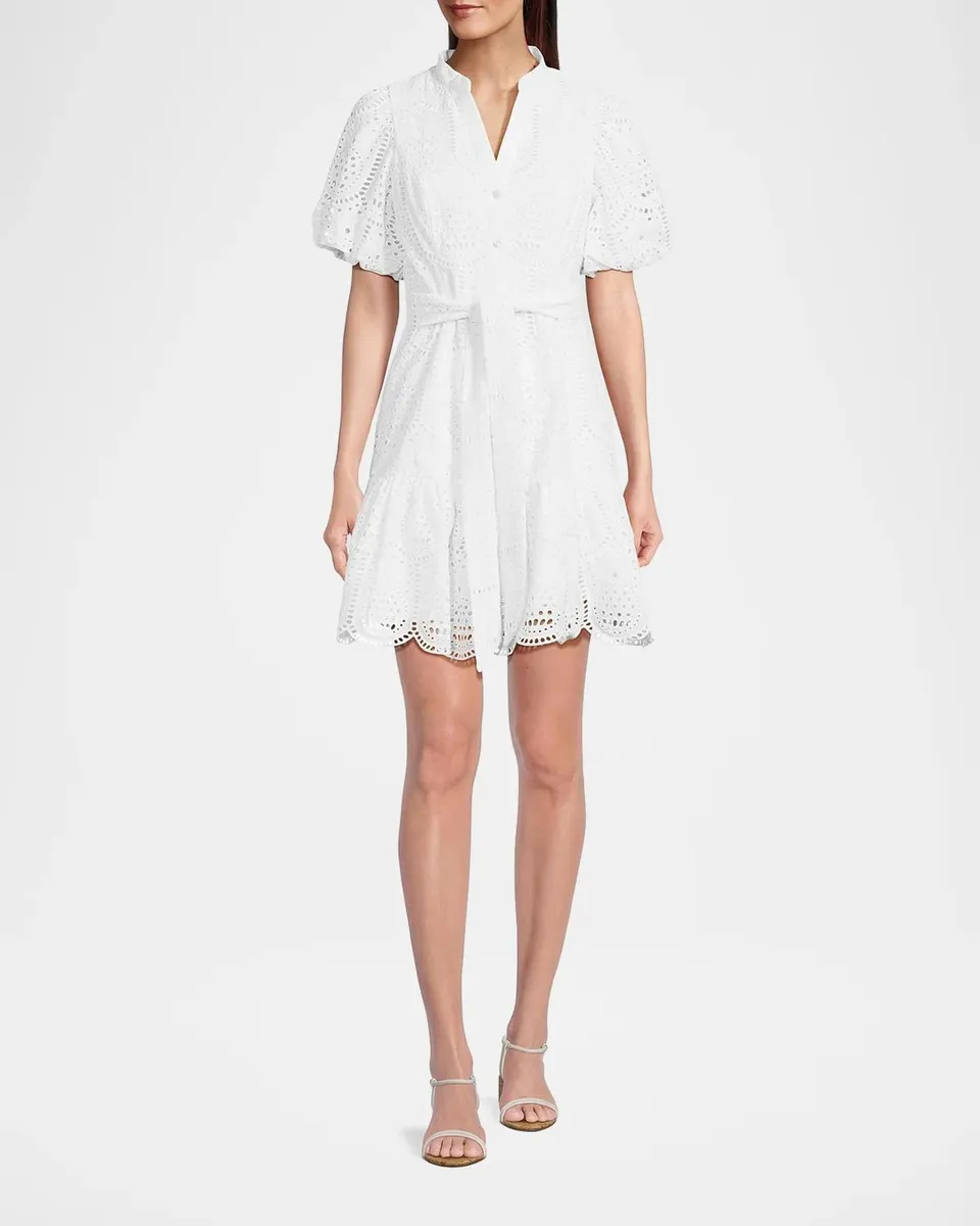 Lilly Pulitzer Cotton Tie-Waist Puff-Sleeve Minidress | Thumbnail 2 Lilly Pulitzer Cotton Tie-Waist Puff-Sleeve Minidress | Thumbnail 2