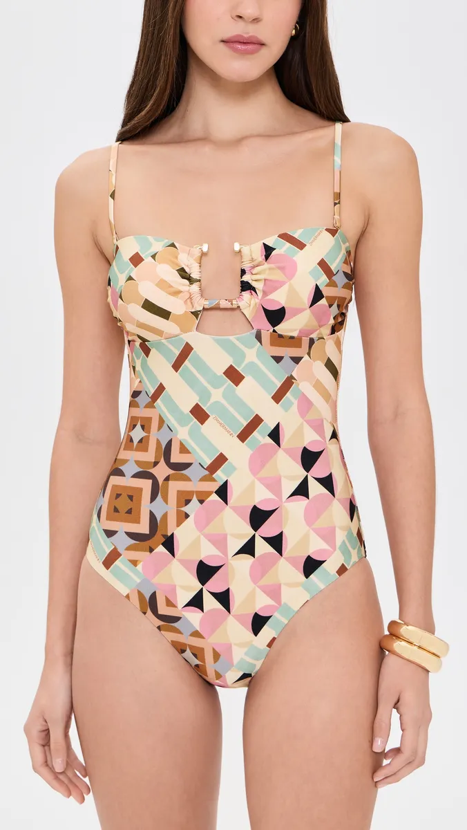 Zimmermann Fairlight Enamel Trim One Piece | Thumbnail 2