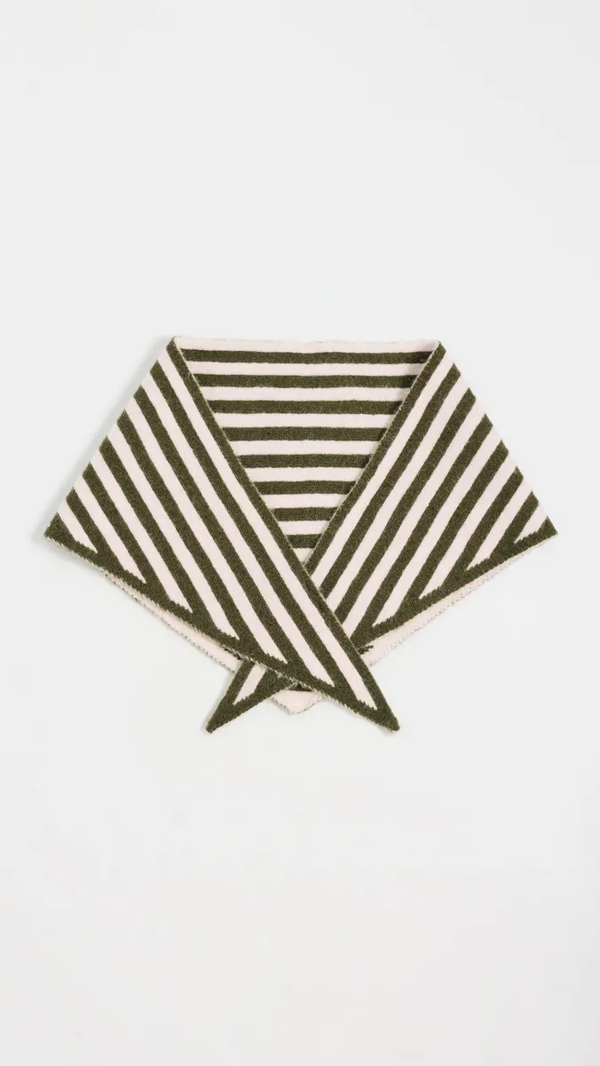 Damson Madder Striped Triangle Scarf | Thumbnail 2 Damson Madder Striped Triangle Scarf | Thumbnail 2