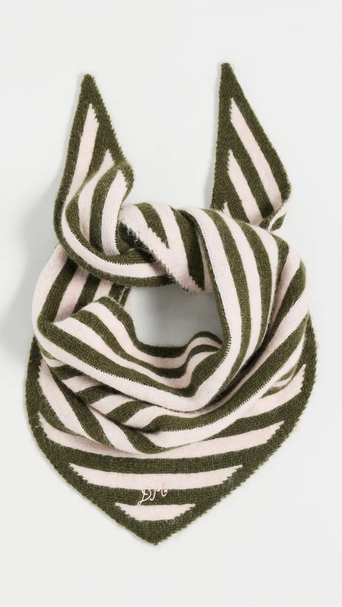 Damson Madder Striped Triangle Scarf | Thumbnail 4 Damson Madder Striped Triangle Scarf | Thumbnail 4