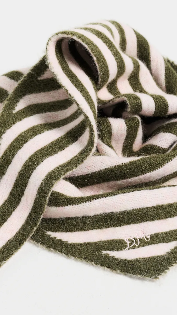 Damson Madder Striped Triangle Scarf | Thumbnail 5 Damson Madder Striped Triangle Scarf | Thumbnail 5