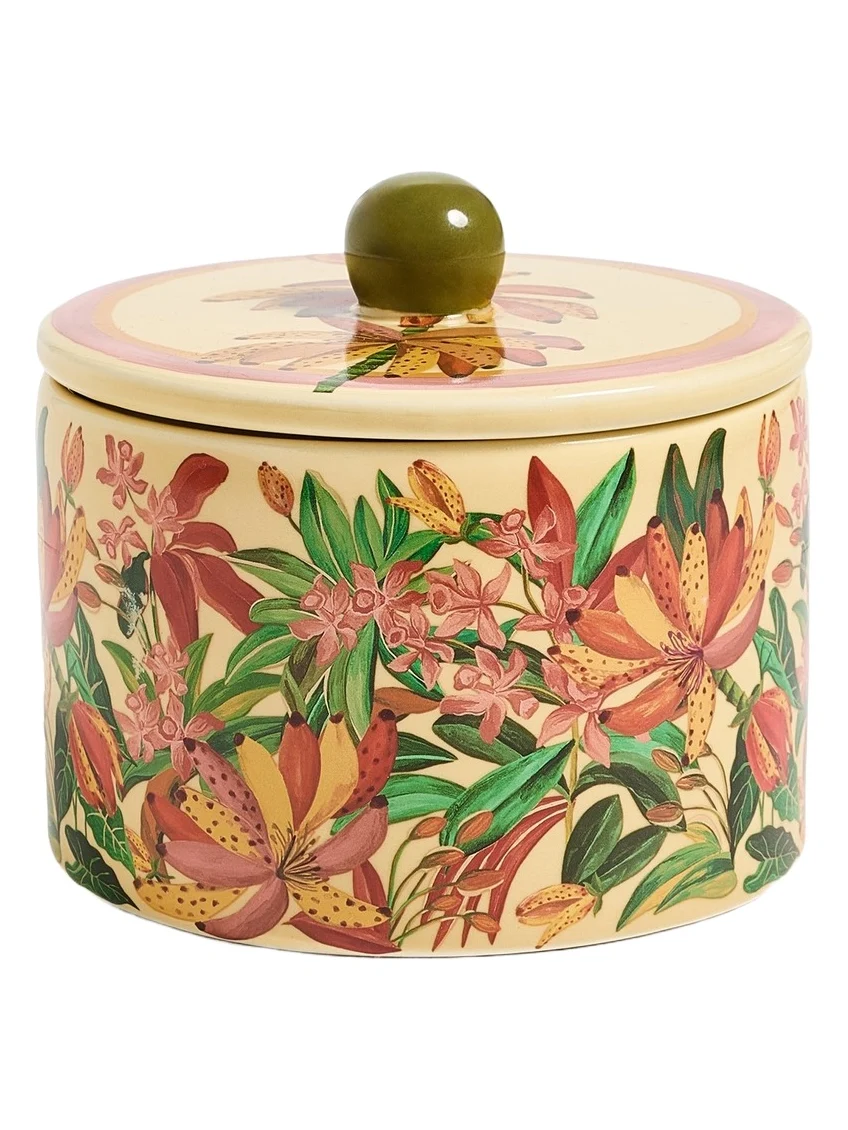 Banana Flower Ceramic Candle